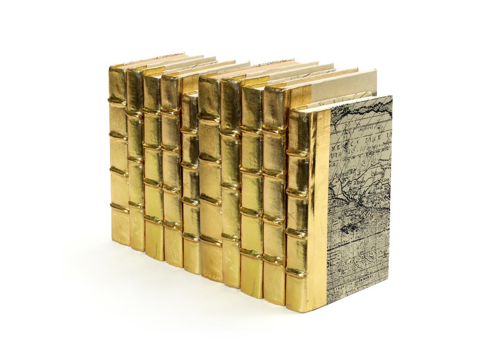 GO Home /M49LF 10-Pack Gold Paper Modern Decorative Bookends