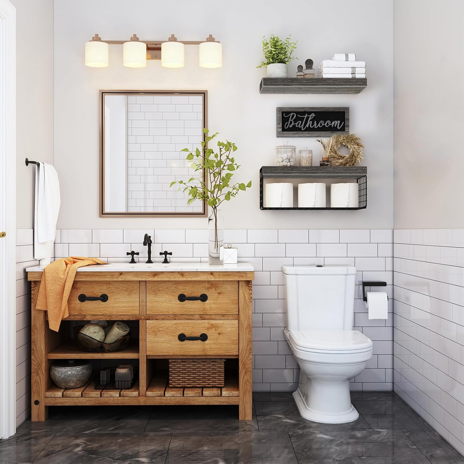 QEEIG QEEIG-B0CDVVXRXM Bathroom-Shelves - View #2