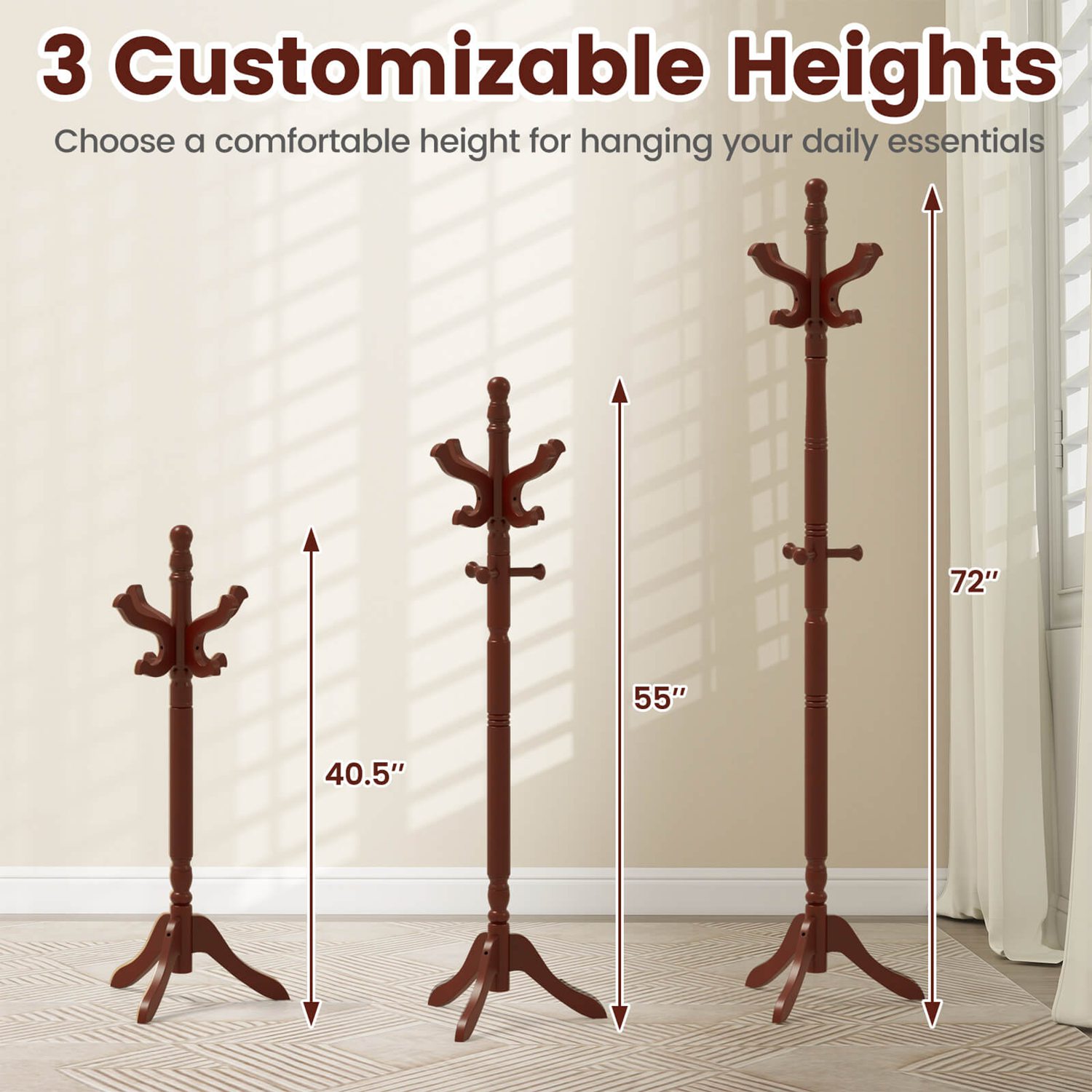 Costway HCST08393 Coatrack-Stands-Pedestals - View #6