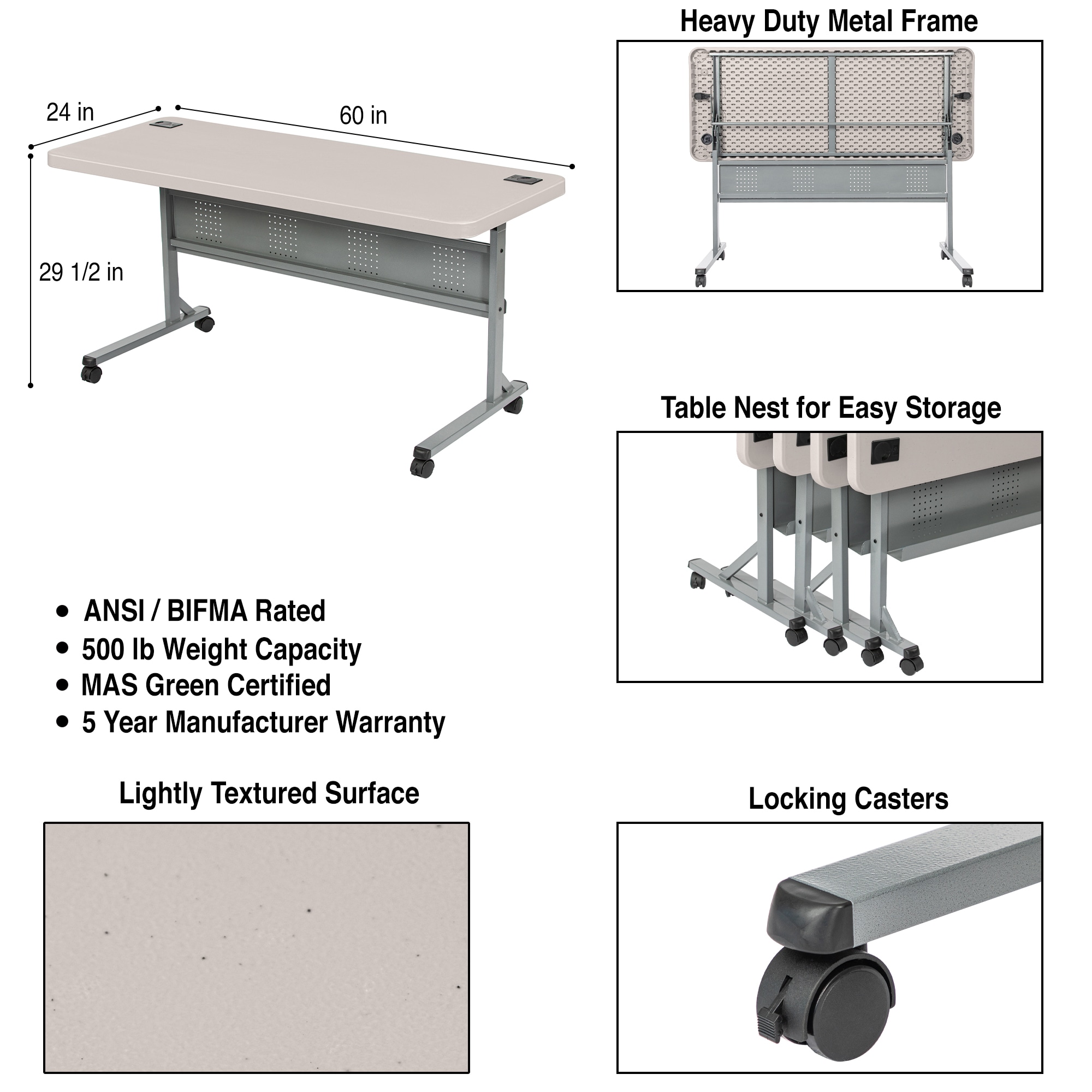 Hampden Furnishings HMDFLP2460CH Folding-Tables - View #5