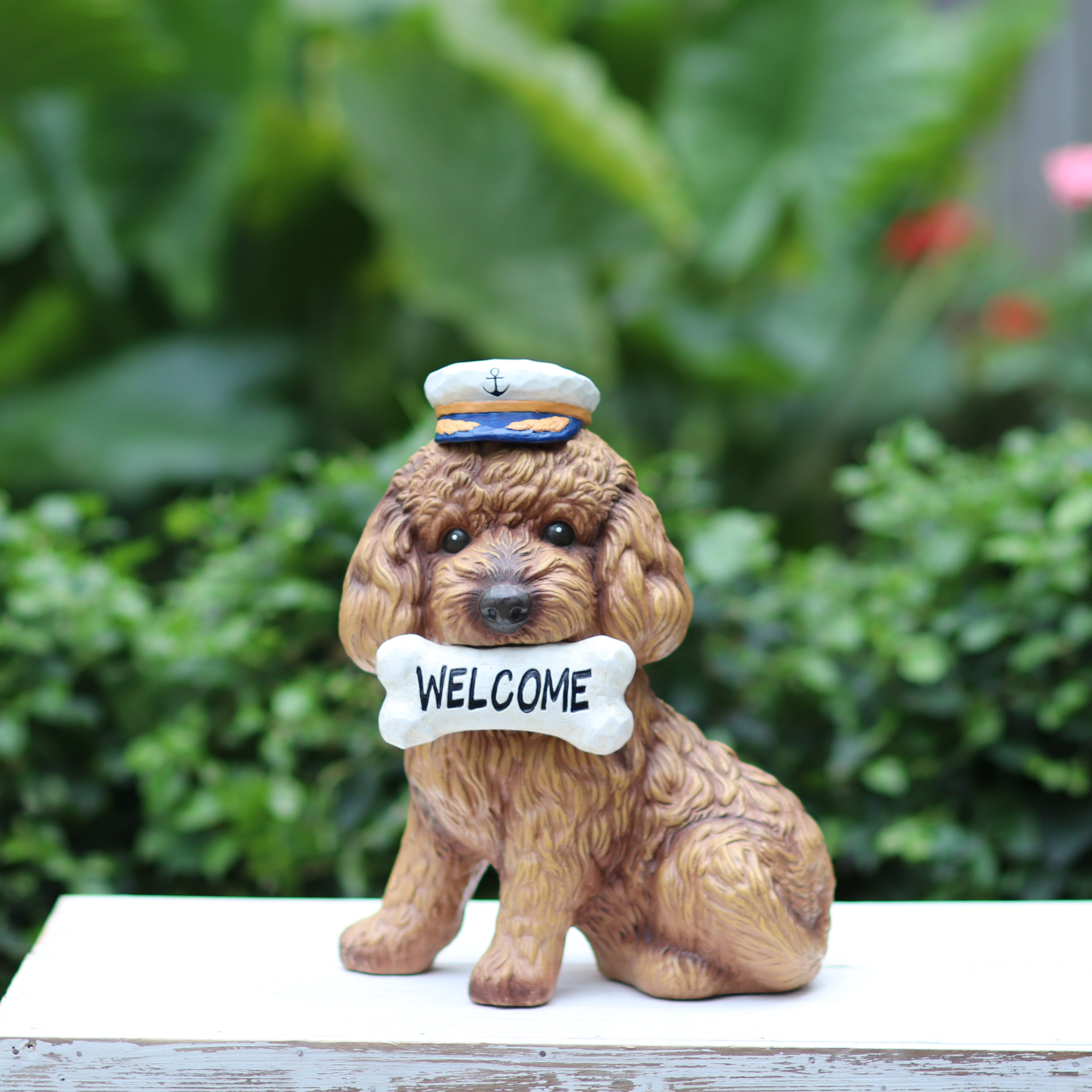 Style Selections 13-in H x 10.25-in W Sailor Dog Garden Statue at