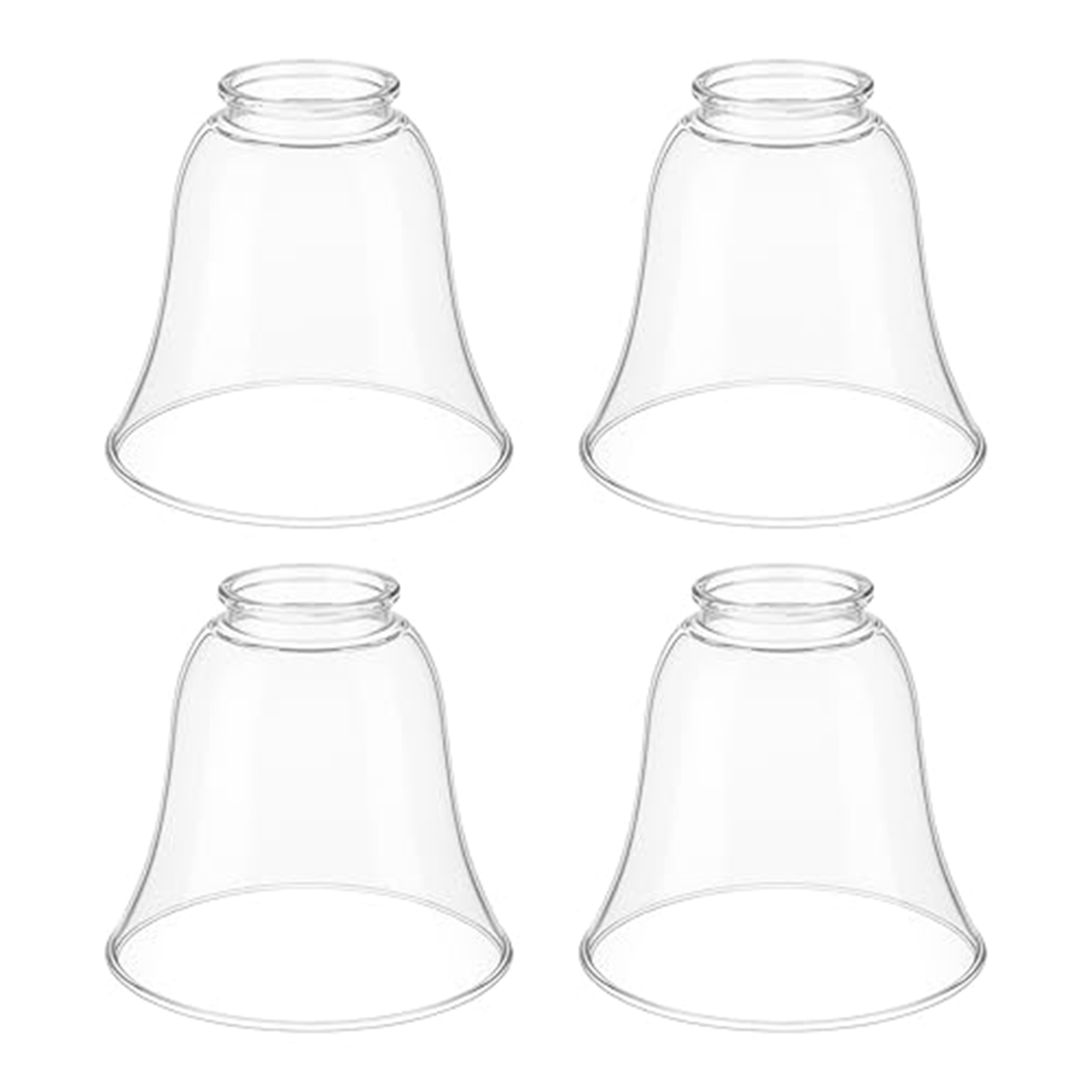 Aspen Creative Corporation 23163-4 5.375-in x 5.125-in Bell Clear Clear glass Ceiling fan light shade with 2-1/4-in Fitter (Setscrew Fitter)