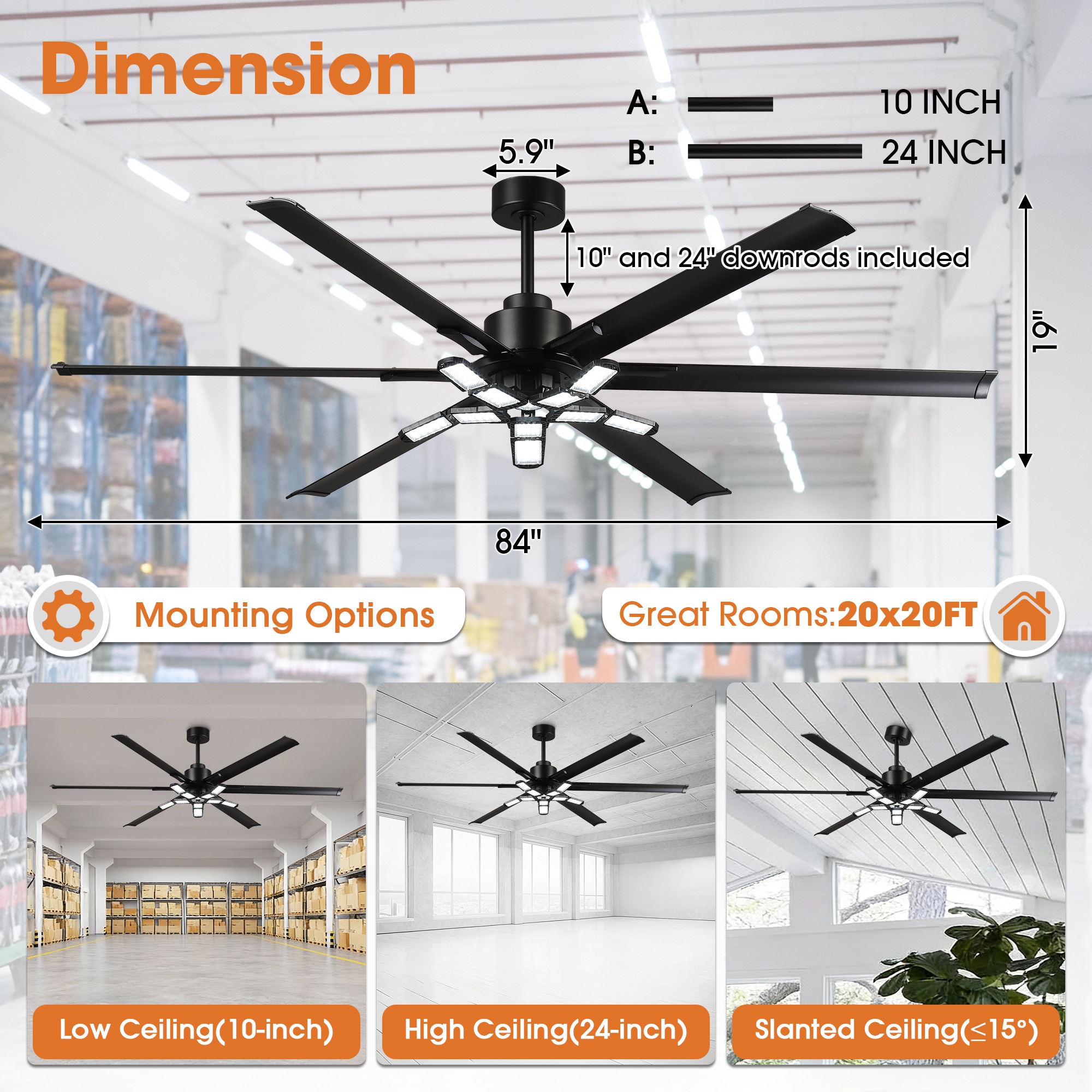 Parrot Uncle F8011BKS Ceiling-Fans - View #6