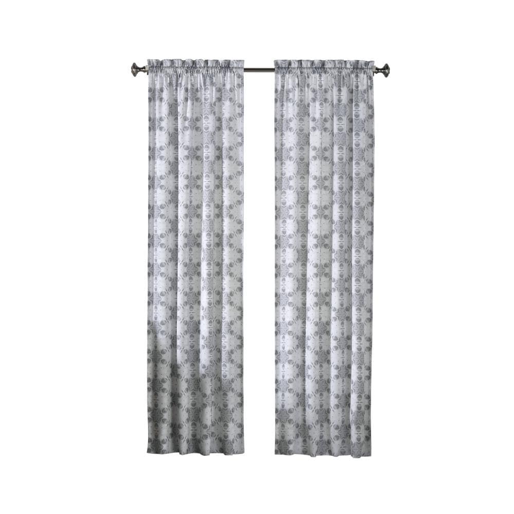 Pairs To Go 16390056X063GRE 63-in Grey Polyester Light Filtering Rod Pocket Curtain Panel Pair
