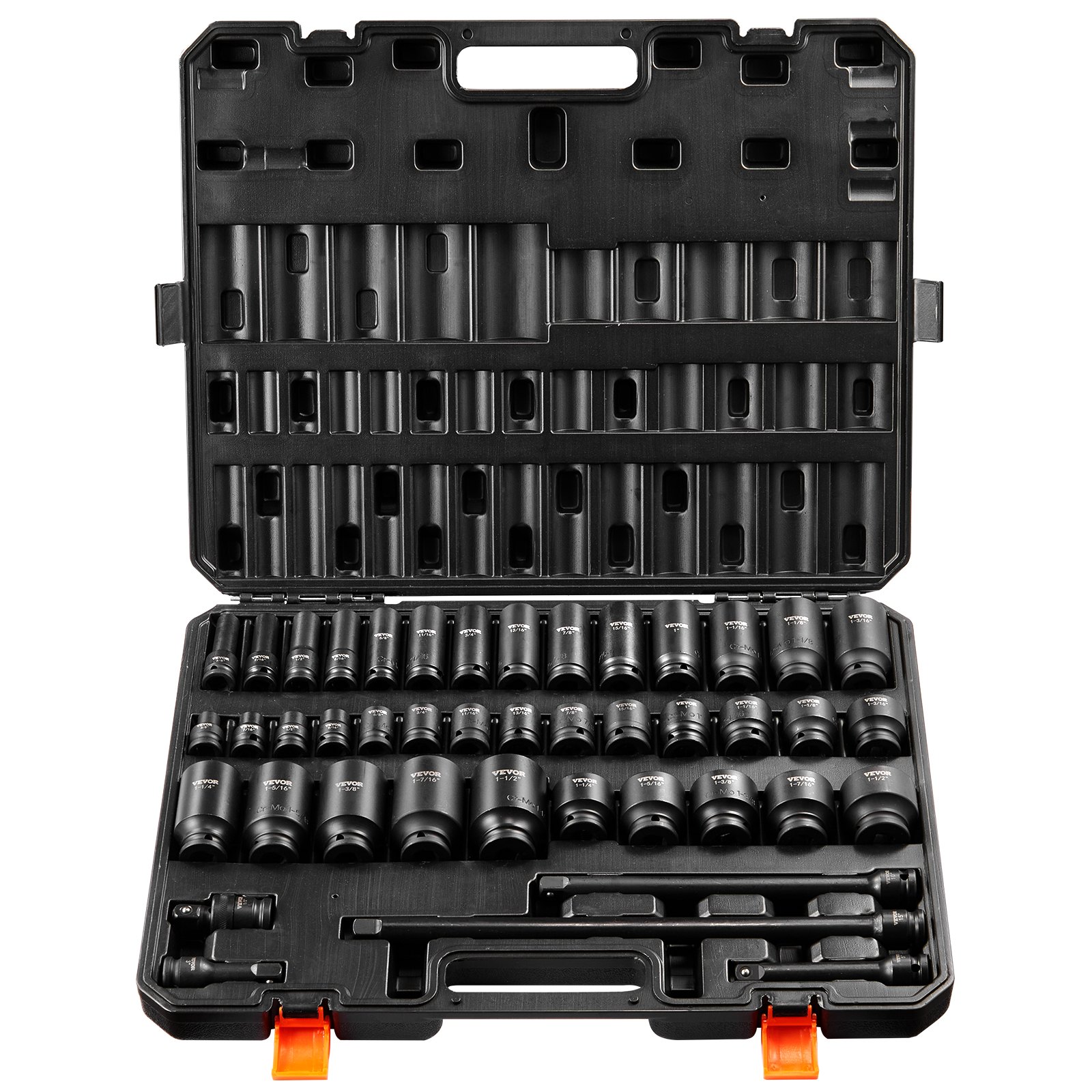 Wooakway Impact Sockets Set 43pcs 6-Point 1/2in Drive Bit Ratchet Tool Kit Case Tool Sets with Case Tool Box for Auto Repair and Home Maintenance #FXLS0607-604E45