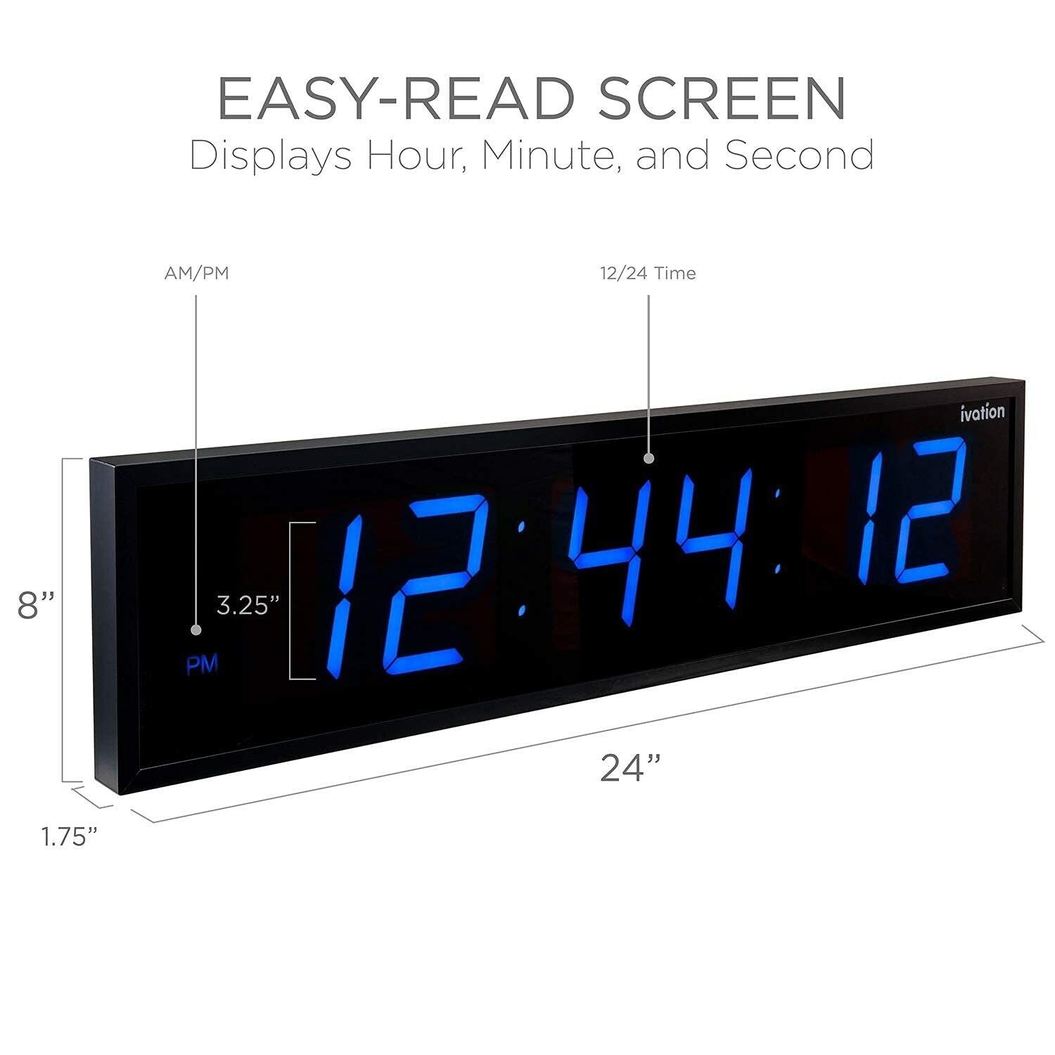 Ivation JID0124TBLU Indoor-Outdoor-Clocks - View #6
