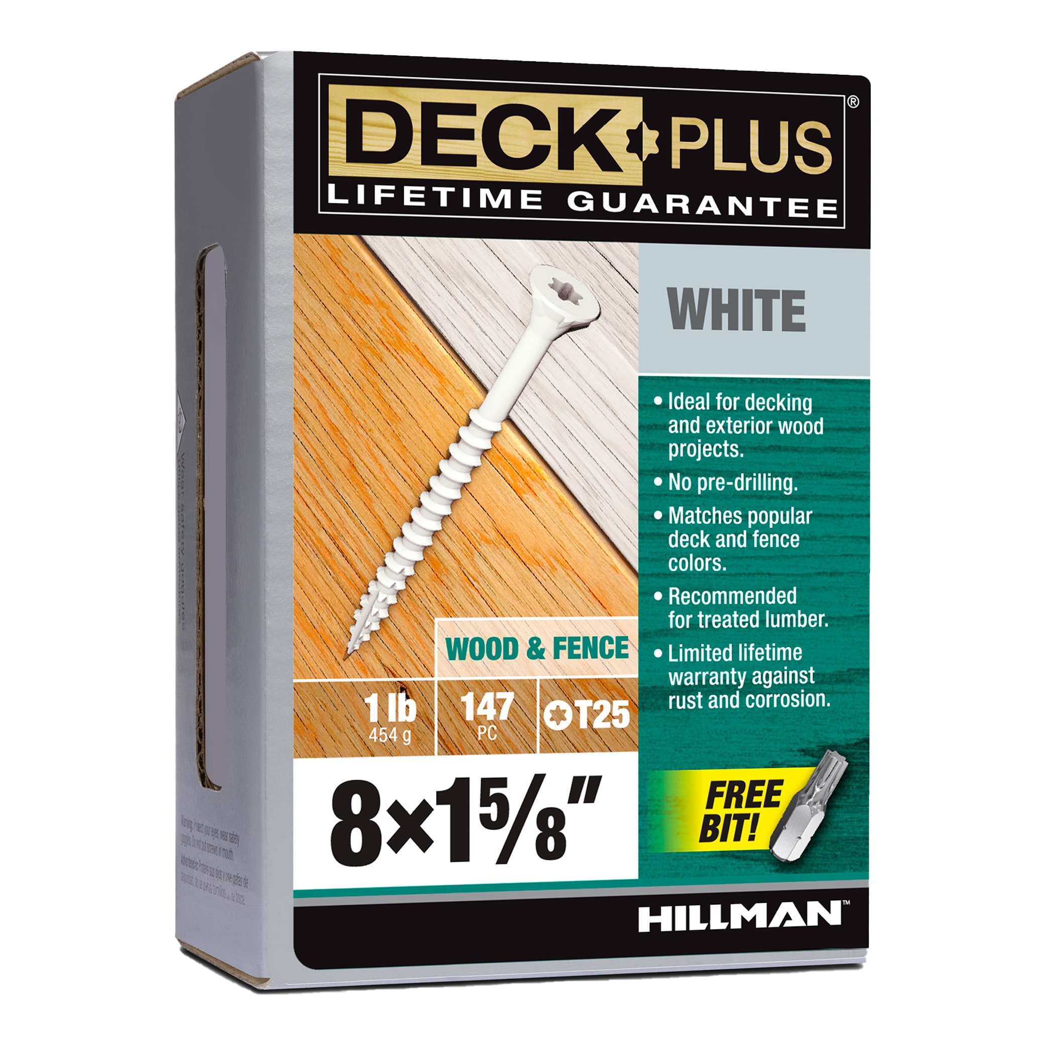 Deck Plus #8 x 1-5/8-in Wood To Wood Deck Screws (147-Per Box) in the Deck  Screws department at