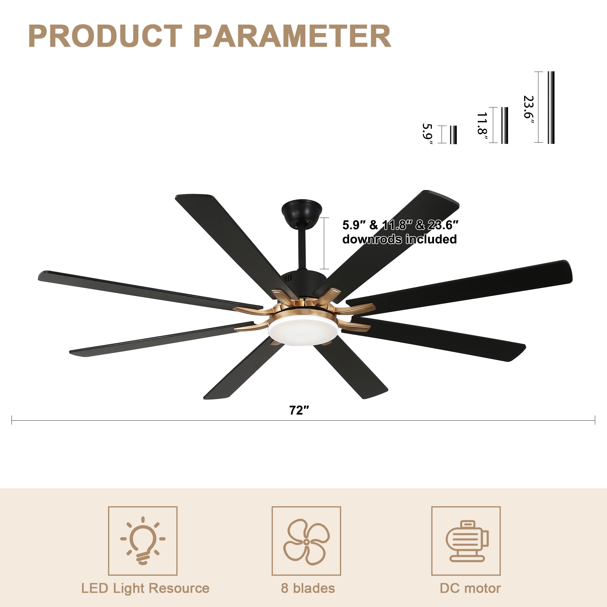 Bella Depot DCFSD6502-B Ceiling-Fans - View #12