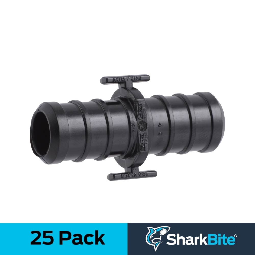 1/2-in PEX Crimp Poly Coupling (25-Pack) Stainless Steel in Black | - SharkBite UP008Z25