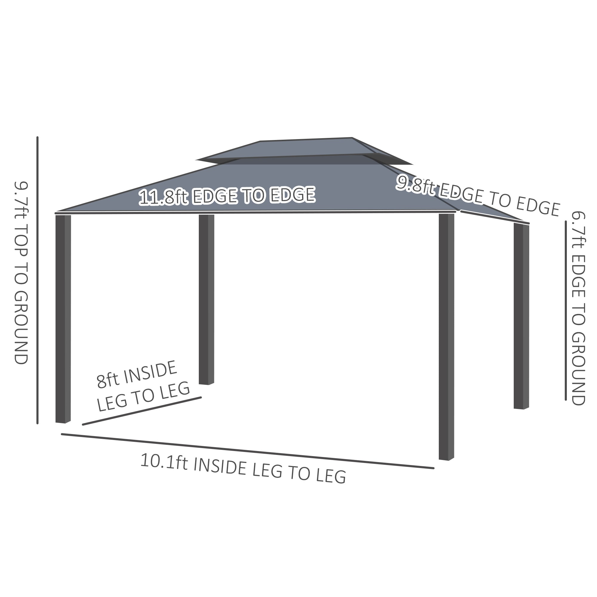 Outsunny 84C-215V01BK Wood-Resin-Gazebos - View #5