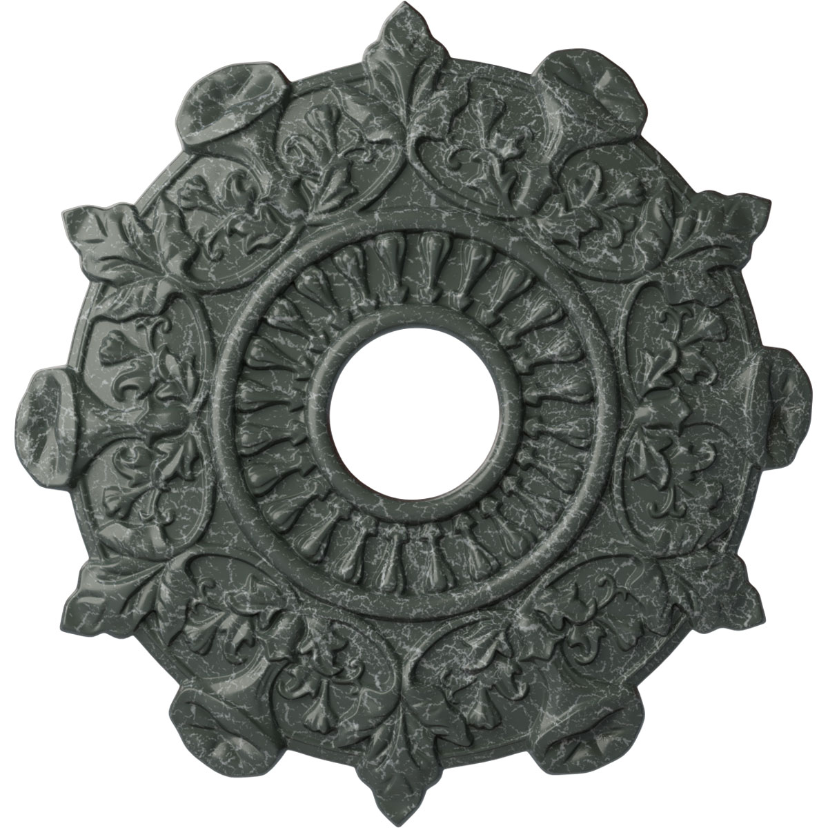 Ekena Millwork CM17PRAGC Preston 17.5-in W x 17.5-in L Painted Athenian Green Crackle Polyurethane Whole Ceiling Medallion