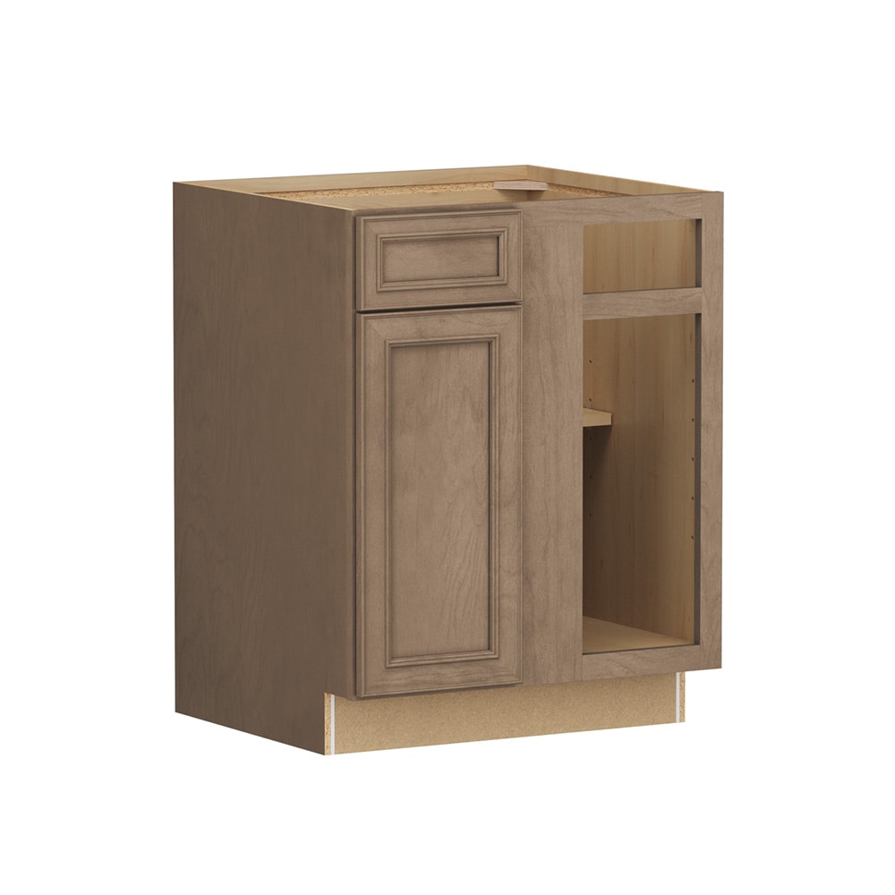 Shenandoah Irvington 36-in W x 34.5-in H x 24-in D Almond Stained Blind Base Fully Assembled Cabinet Recessed Panel Miter
