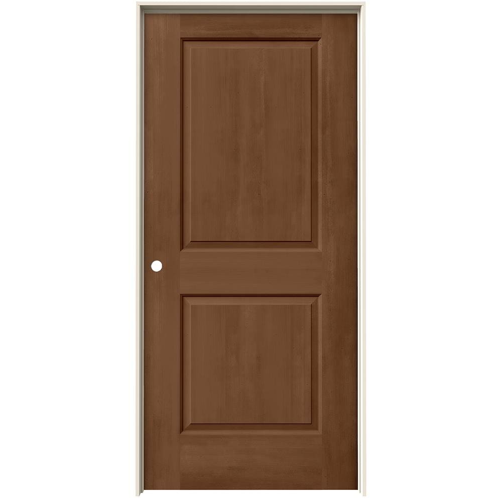 JELD-WEN 36-in x 80-in Hazlenut Hollow Core 2-panel Square Right Hand Smooth Stained Molded Composite Flat Jamb Single Prehung Interior Door in Brown -  LOWOLJW222200899