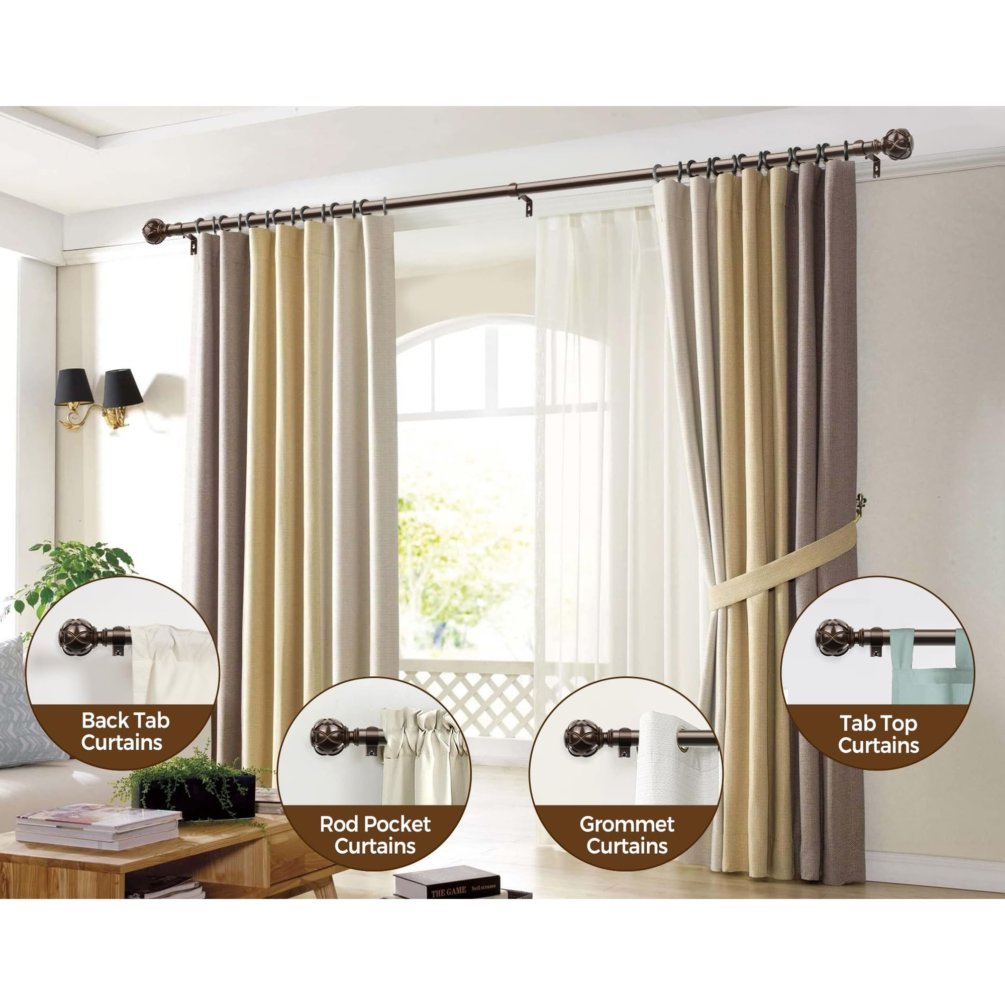 Wudkey L4-WH0B5G Curtain-Rods - View #4