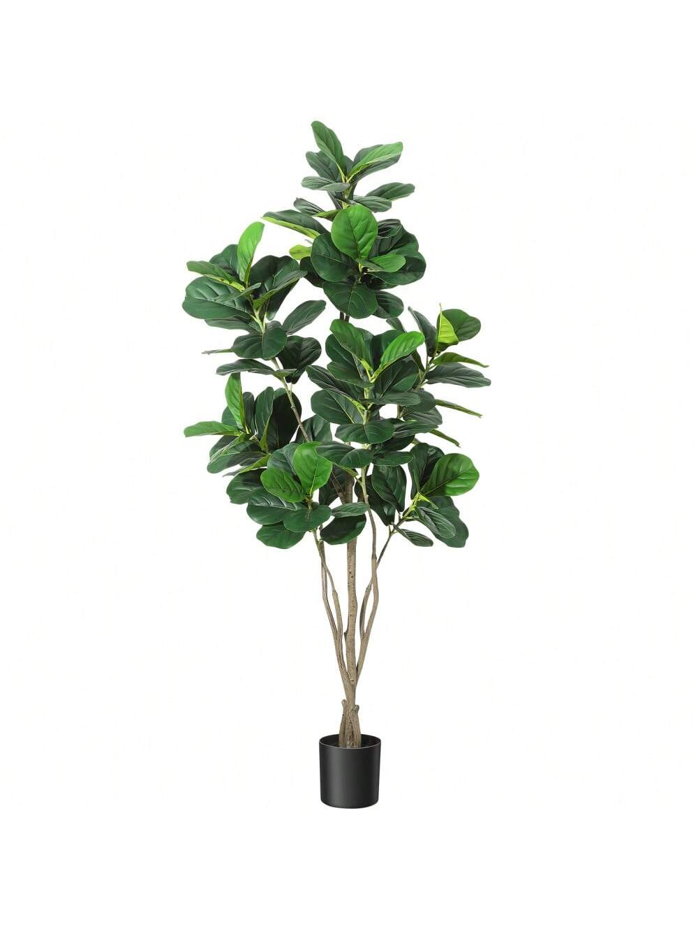 Qeetex PHO-34J4E9LY-HF4 Artificial Tree.Faux Fiddle Leaf Fig Tree.4/5/6ft Tall Ficus Tree Artificial For Home Decor.Fake Fig Plants Green Tree With Pot For Indoor Home Office Living Room Bathroom Decor
