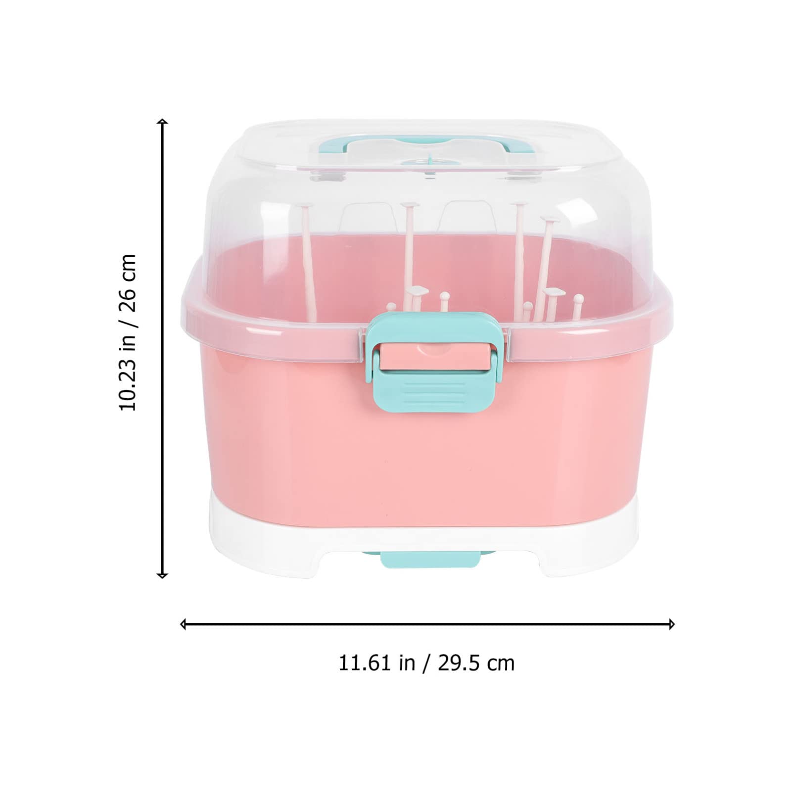 Anqtovp Baby Bottle Drying Rack with Cover Plastic Storage Box ...