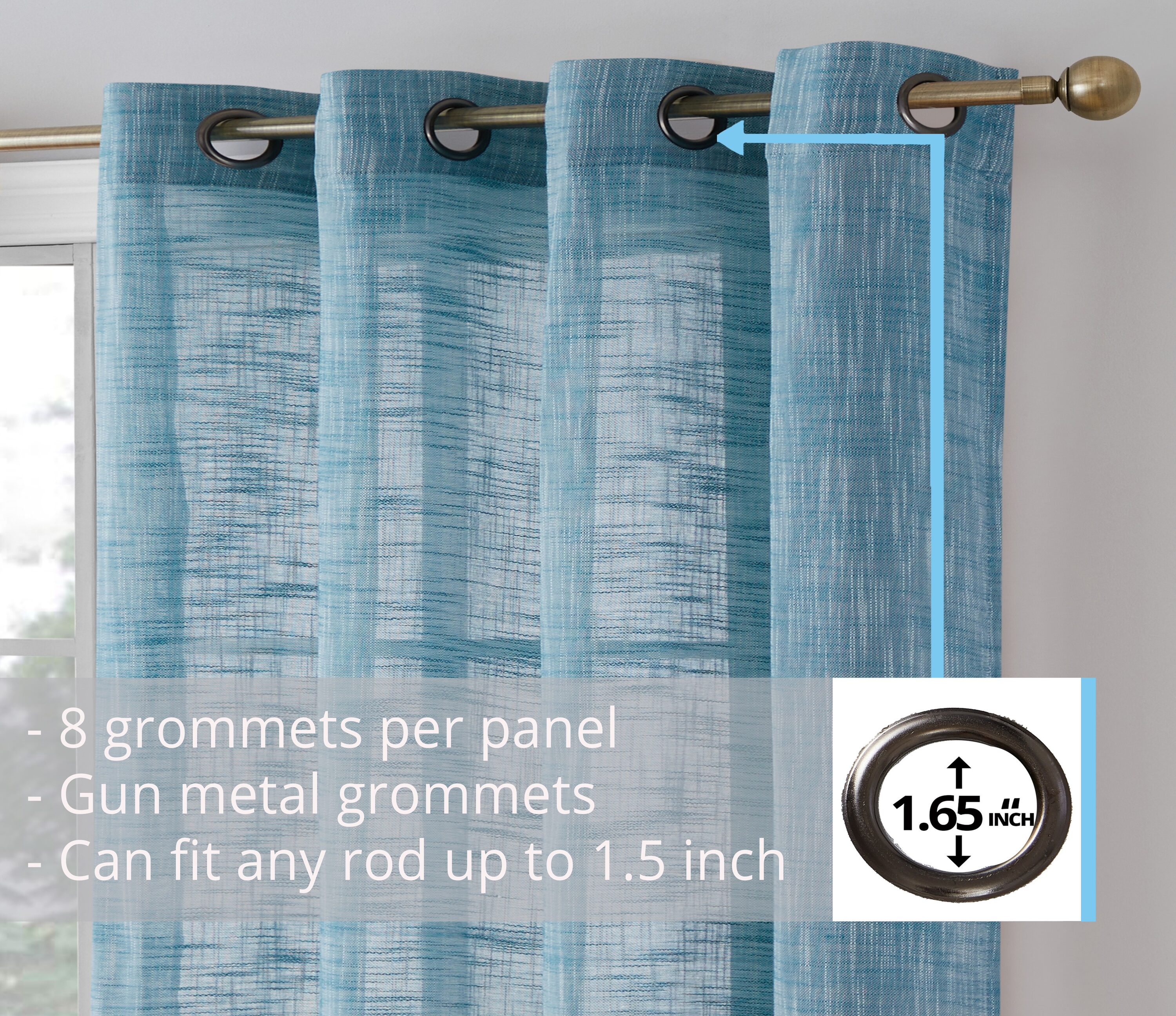 HLC.me MAD-LNGR-TEAL72 curtains - View #3