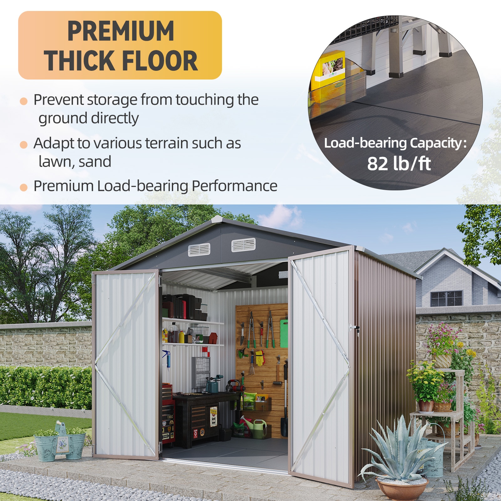 AOXUN AX-40717R Metal-Storage-Buildings-Sheds - View #4