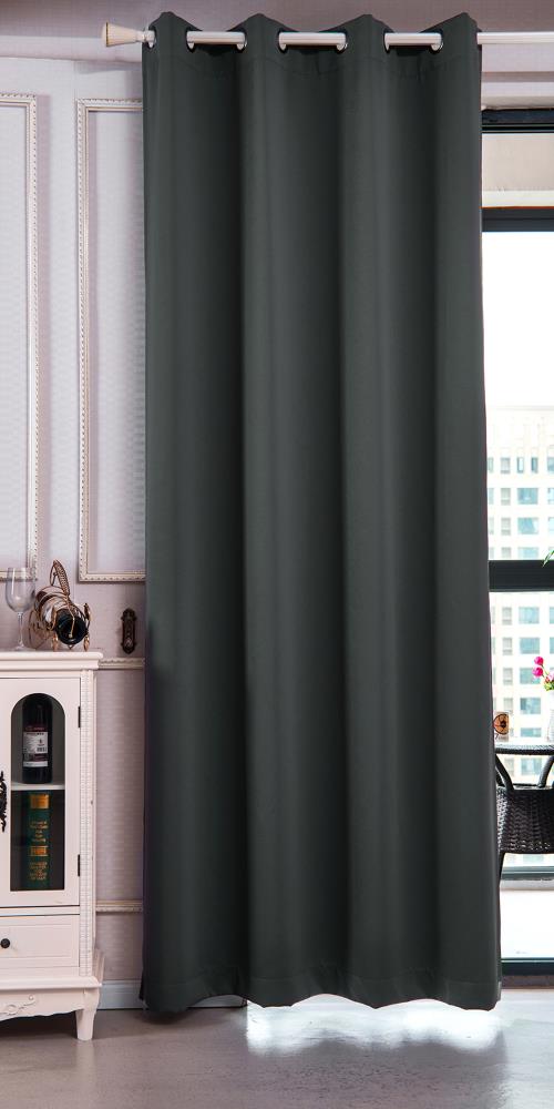 Elegant Home Fashions Delphi 96-in Smoke Grey Polyester Blackout Thermal Lined Curtain Panel Pair