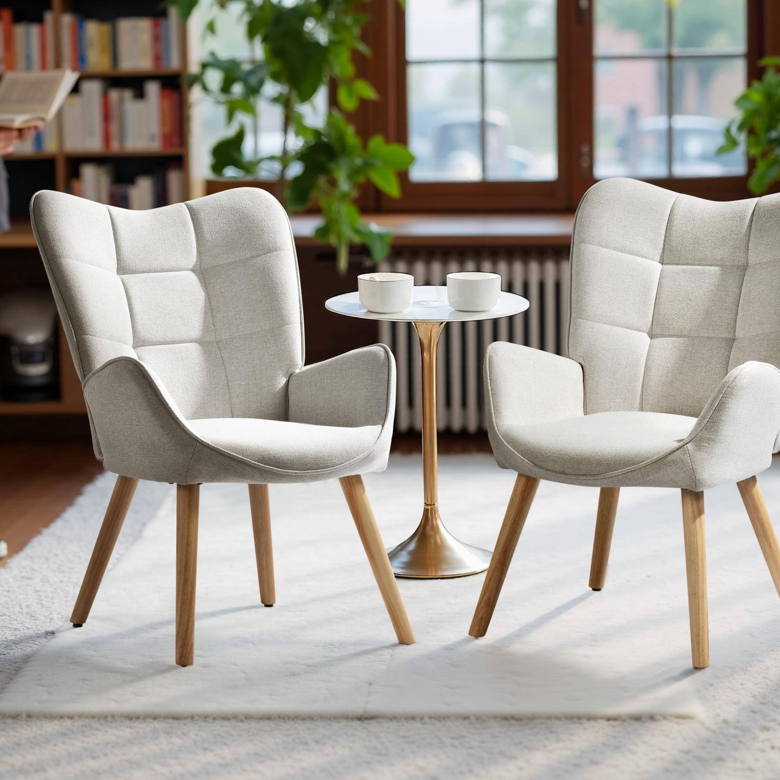 Homy Casa KYIWQ CREAM 2 Dining-Chairs - View #2