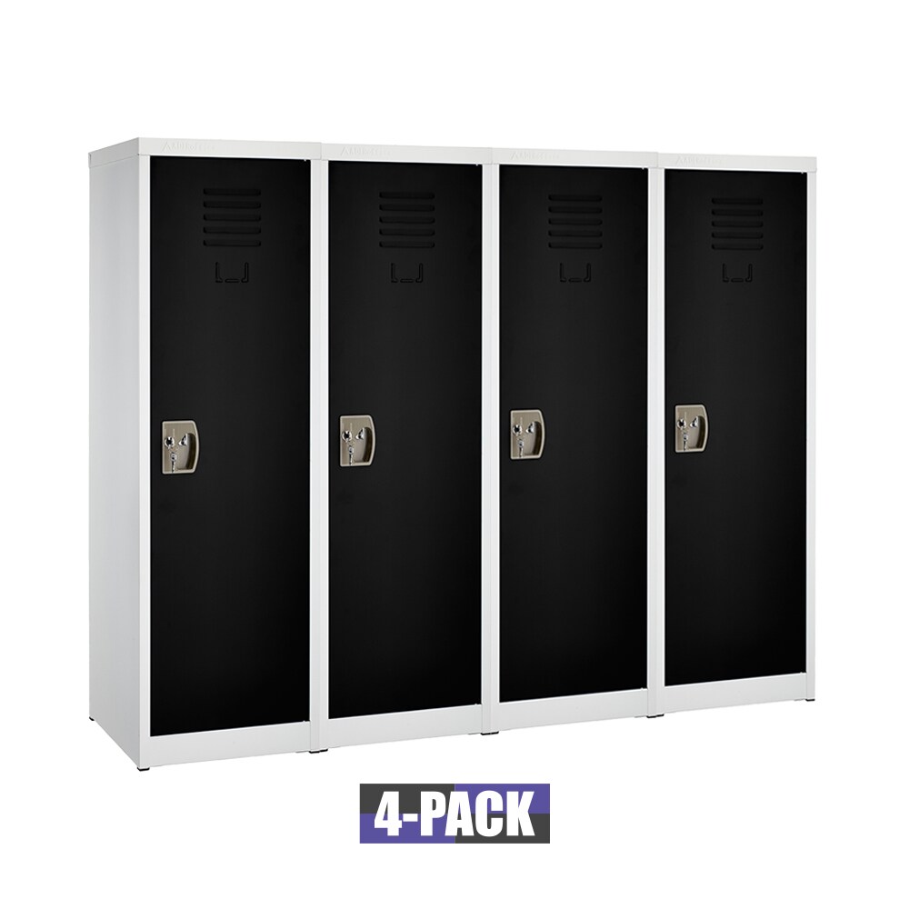 AdirOffice 629-01-BLK-PKG-4 629 Series Set of 4 15-Inches W x 48-Inches H x 15-Inches D Steel Full Storage Lockers