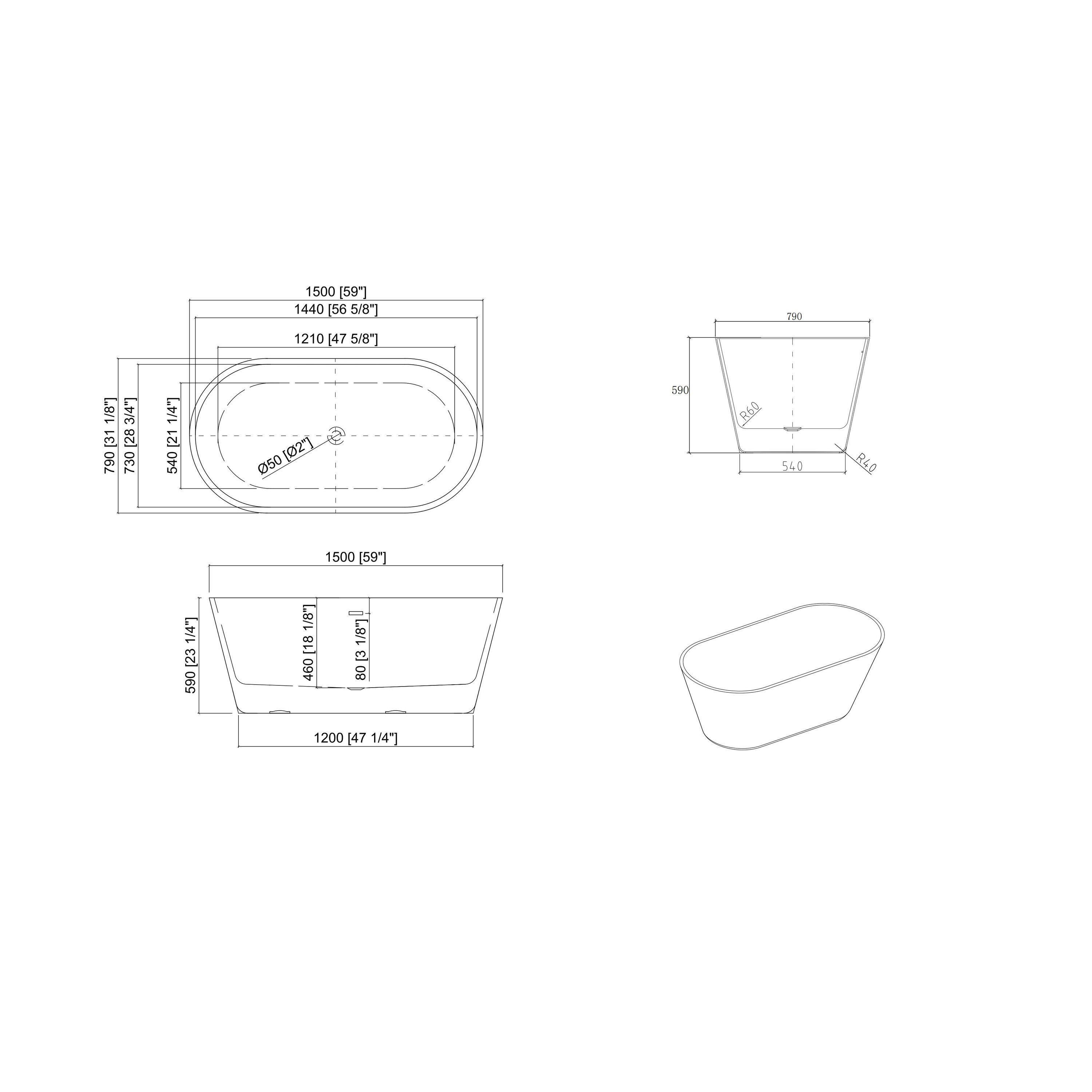 Clihome TC-415-BL bathtubs - View #9