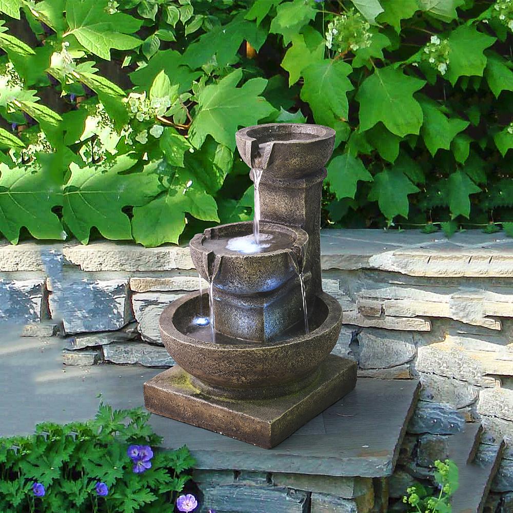 Watnature 16.4-in H Resin Water Outdoor Fountain Statue Pump Included ...