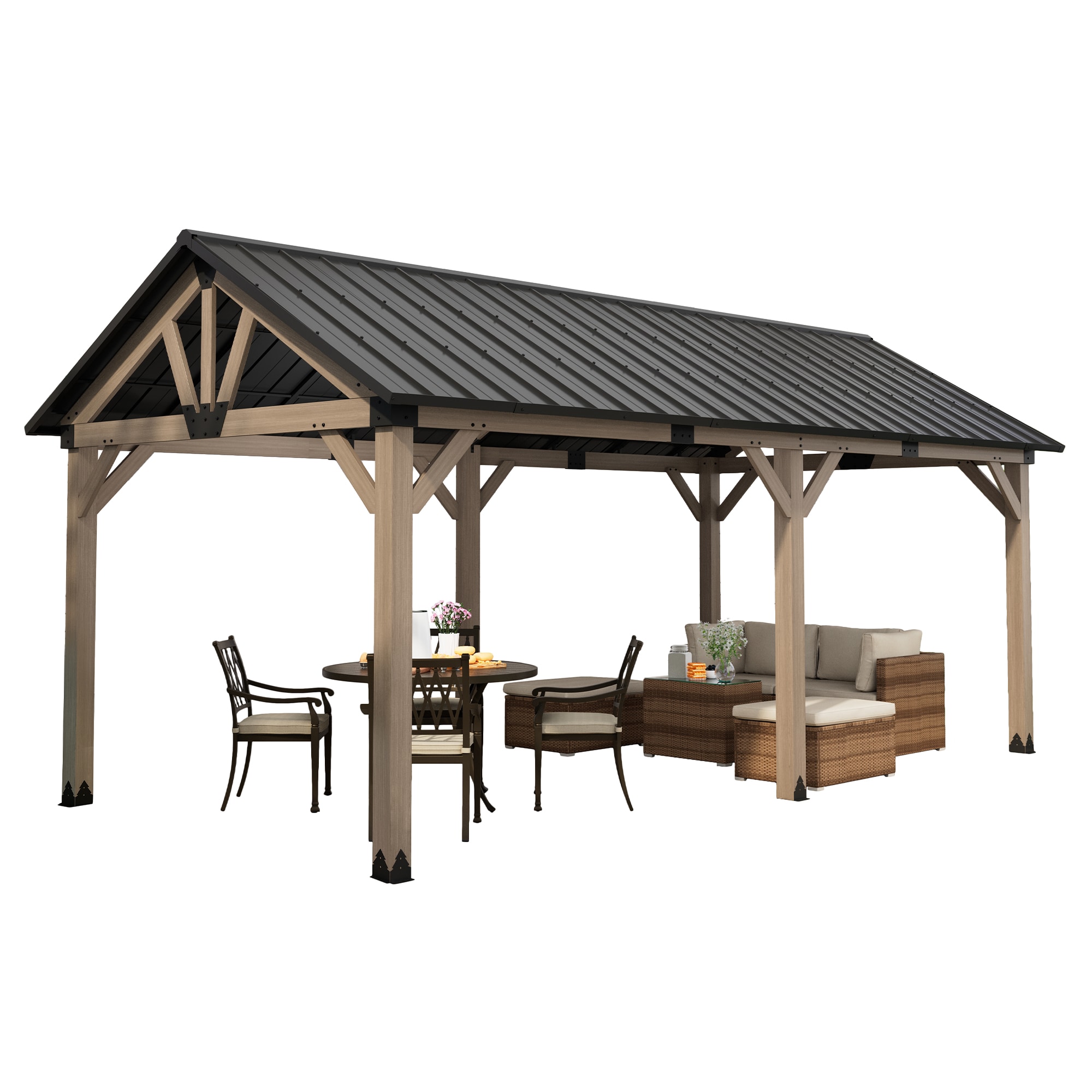 Mondawe OD06KTRZ1220SB Wood-Resin-Gazebos - View #2