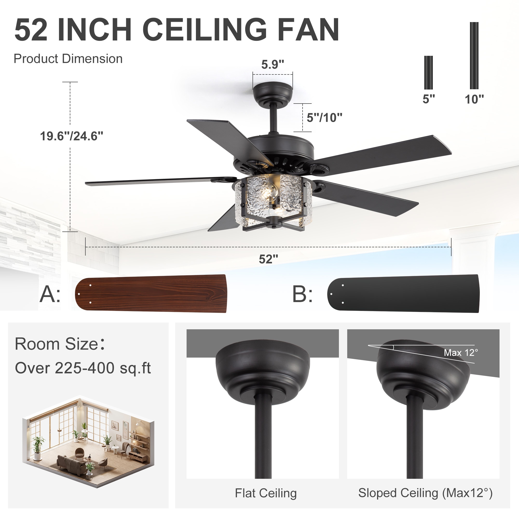 Airsurfer AS-37003-BK Ceiling-Fans - View #3