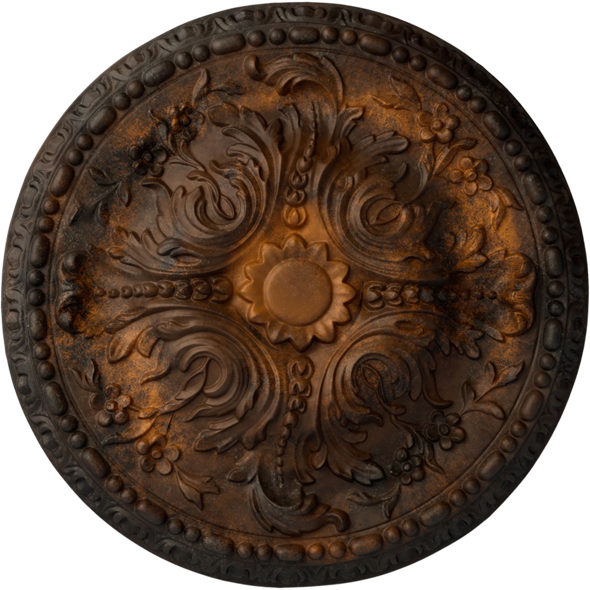Ekena Millwork CM20AMRUS Amelia 19.625-in W x 19.625-in L Painted Rust Polyurethane Whole Ceiling Medallion