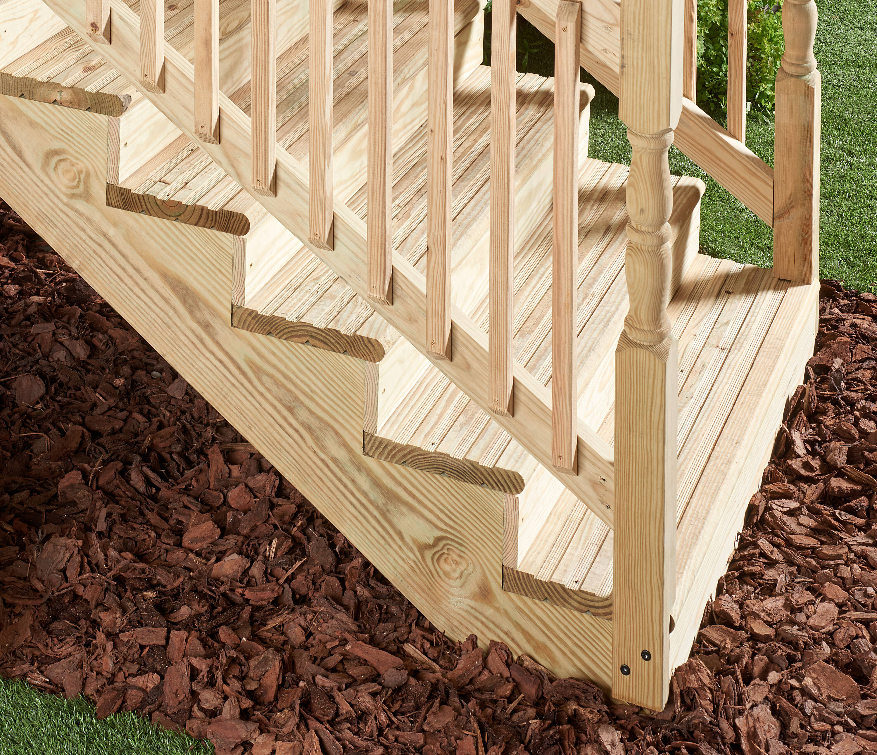 Severe Weather 5-Steps Pressure Treated Southern Yellow Pine Wood Outdoor Stair Stringer