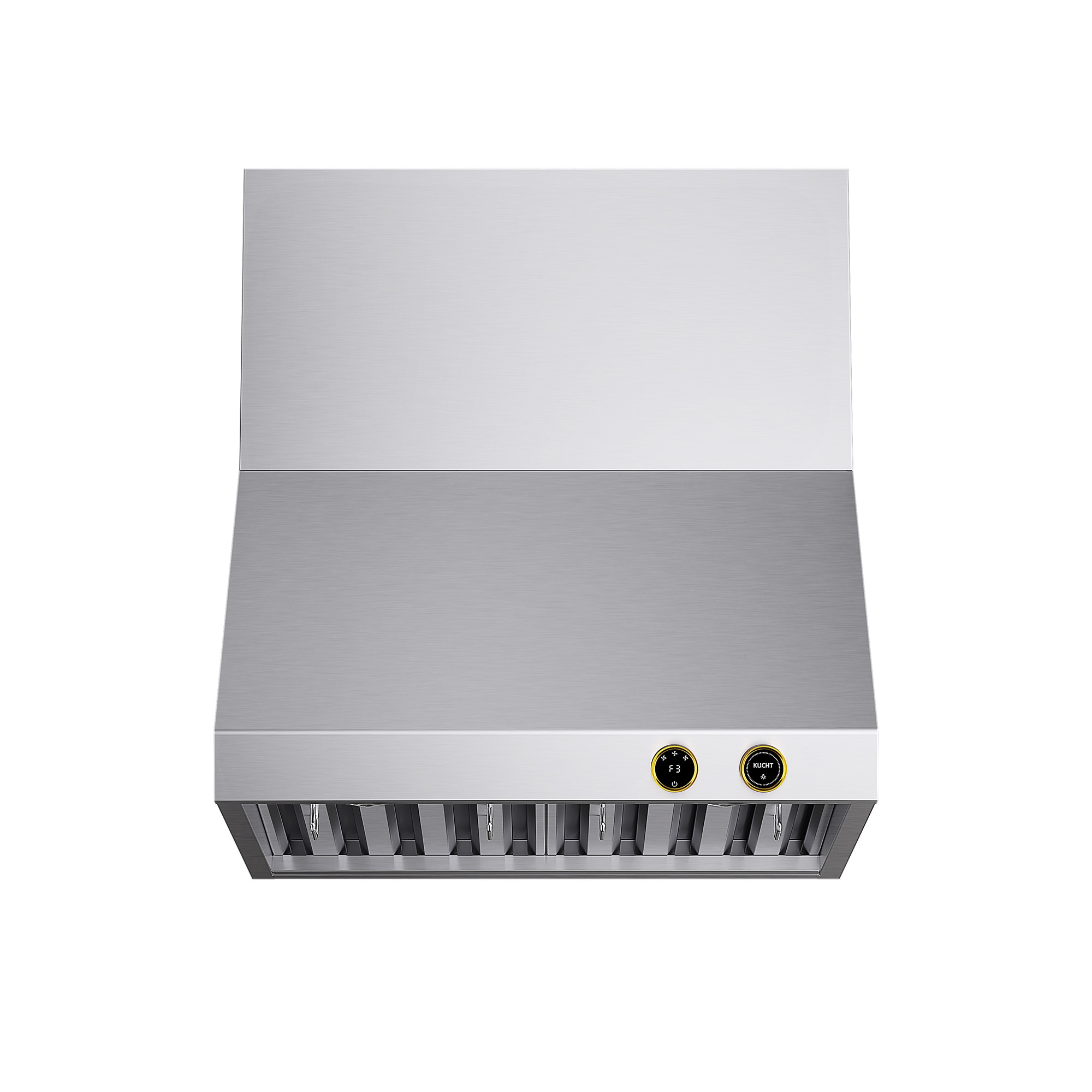 Kucht KRH300-GL-C 30 inch Ducted 900-CFM Stainless Steel with Gold Accents Wall-Mounted Range Hood