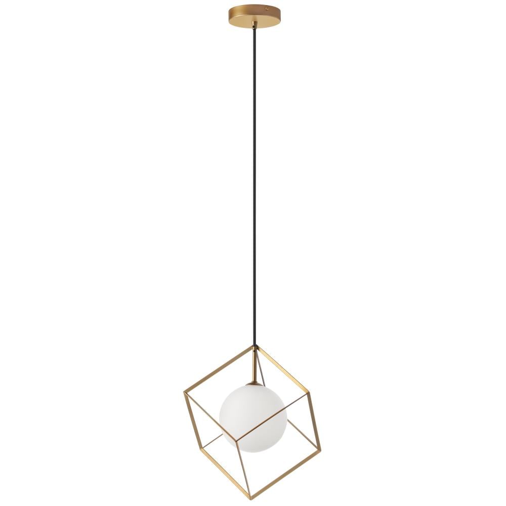 Dainolite TSN-1P-GLD Thomson 1 -Light Gold Modern/contemporary White glass Globe Medium Hanging Pendant light