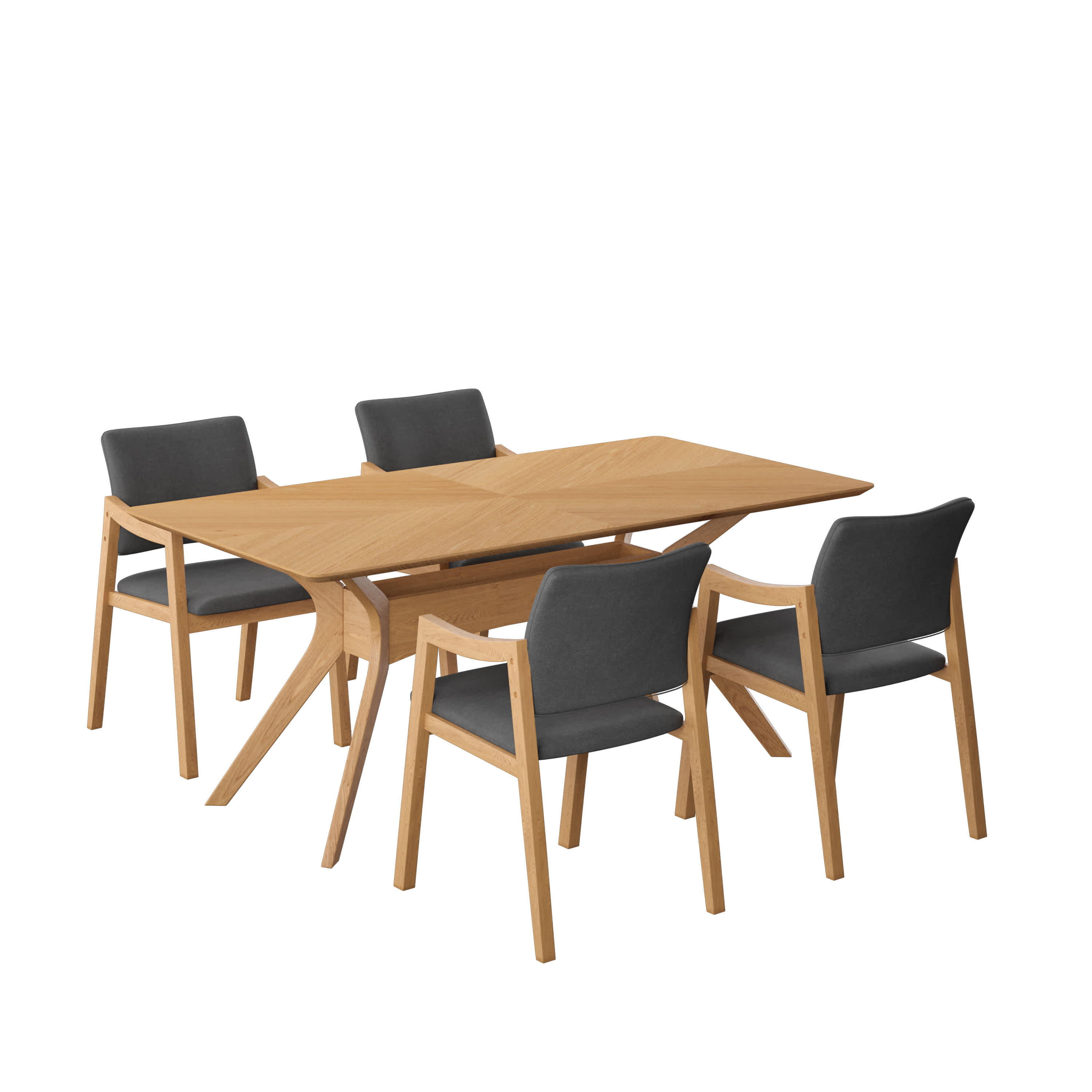 Urban Elements DIX-4LES-IR-OK Panay Dining Set for 4 or 6 People Perfect for Family and Friends Modern and Stylish Dining Table with Chairs