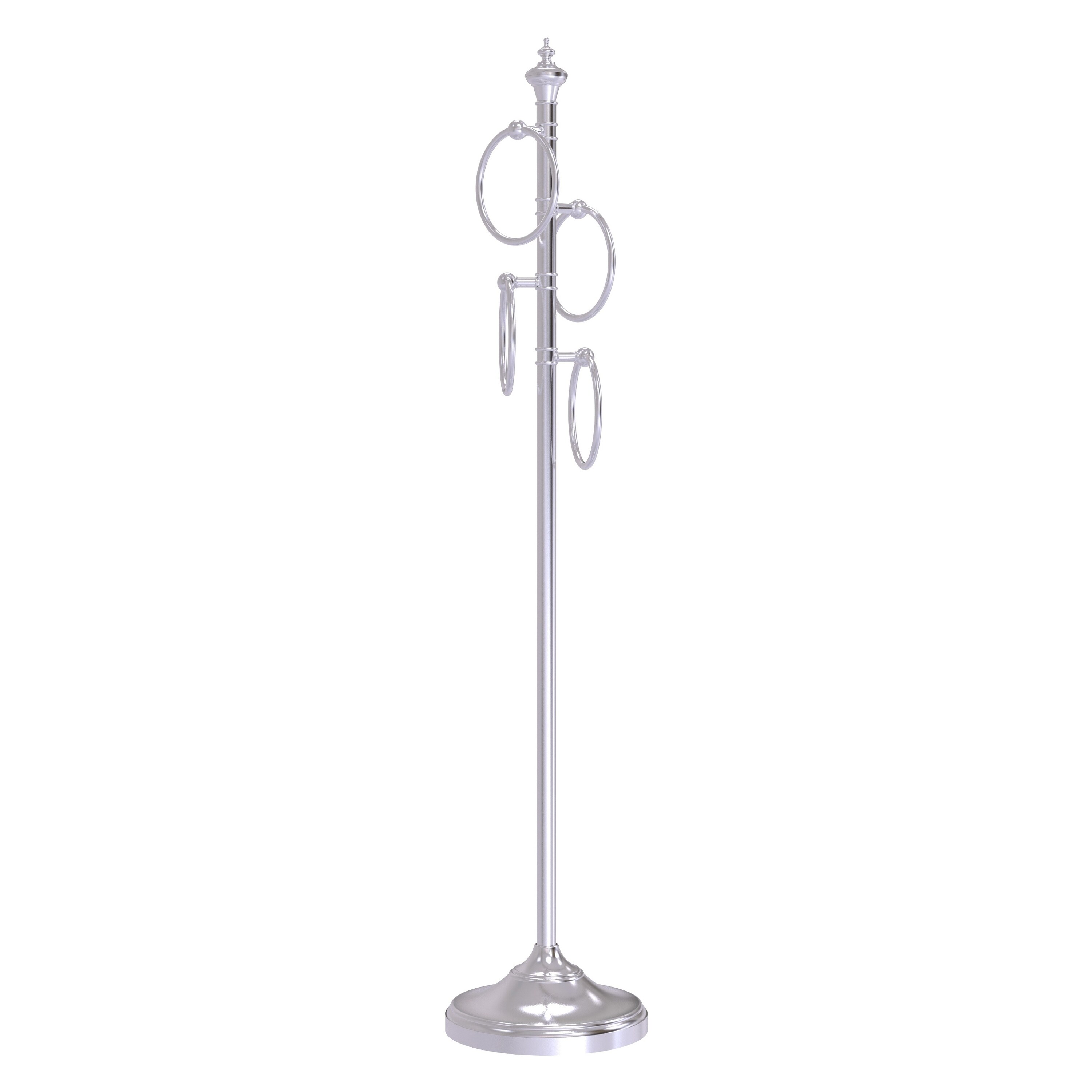 Allied Brass TS-D1-SCH Satin Chrome Freestanding floor Single Towel Ring