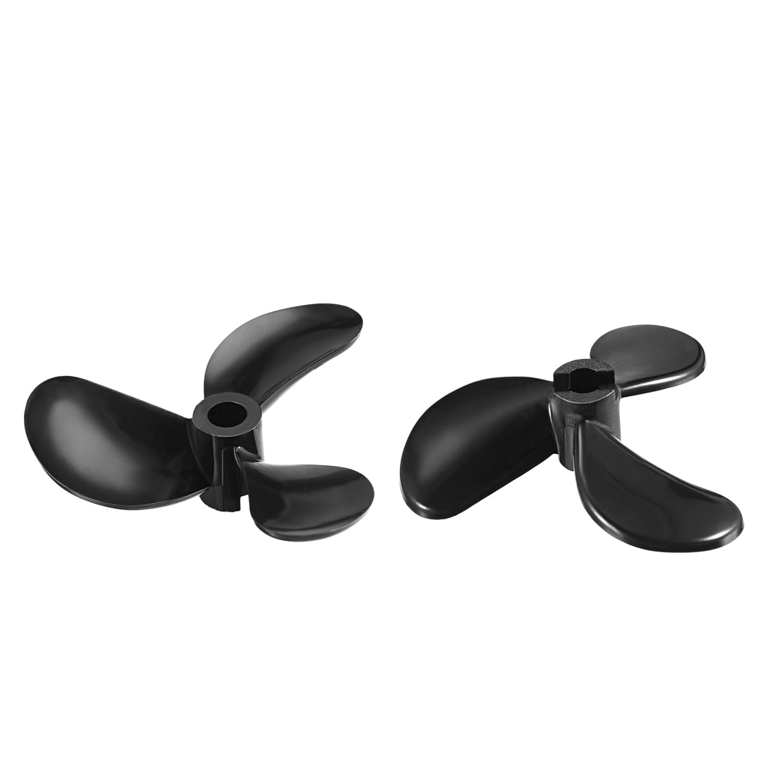 Unique Bargains 1 Pair RC Boat CW CCW Propeller 4mm Shaft 3 Vanes 44mmDx11mmH Fan Shape Pastic Black Rotating Propeller Props for RC Boat