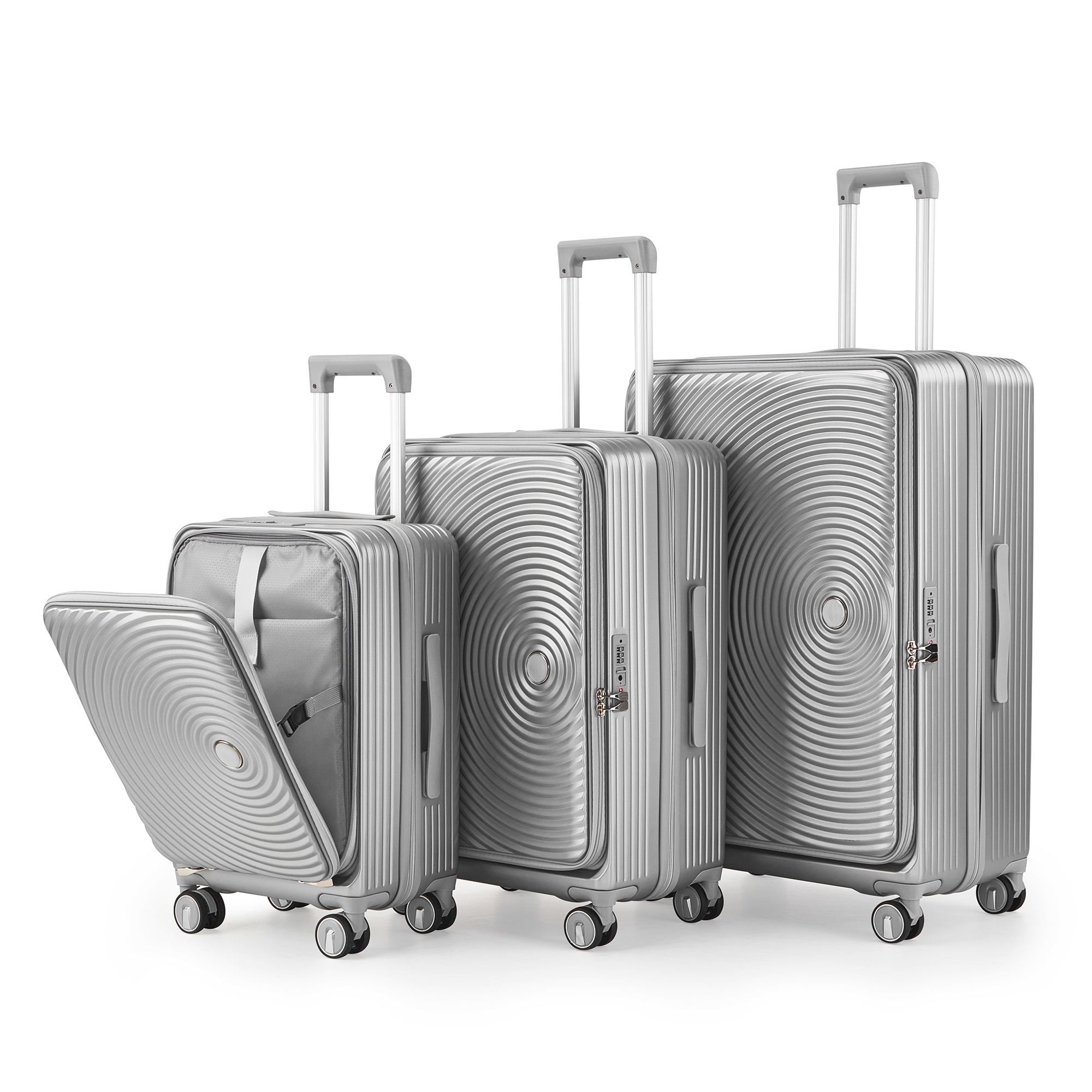 SINOFURN SYD9200003GY 19.3x12.2x29.2 Gray Plastic Hardshell Suitcase set 3 -Bag