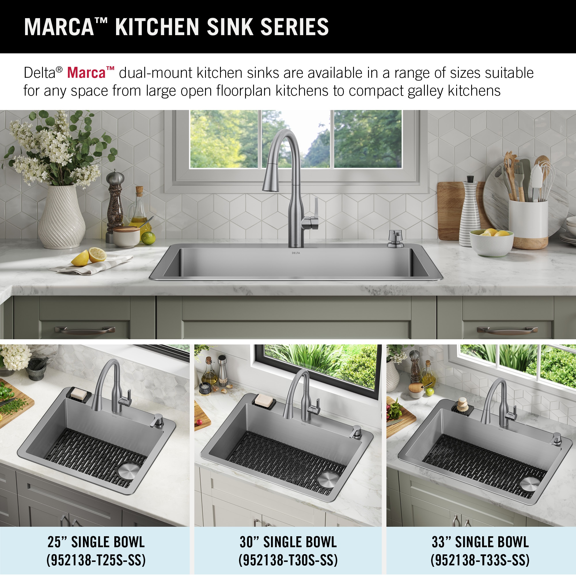 Delta Marca Dual-mount 30-in x 22-in Stainless Steel Single Bowl ...