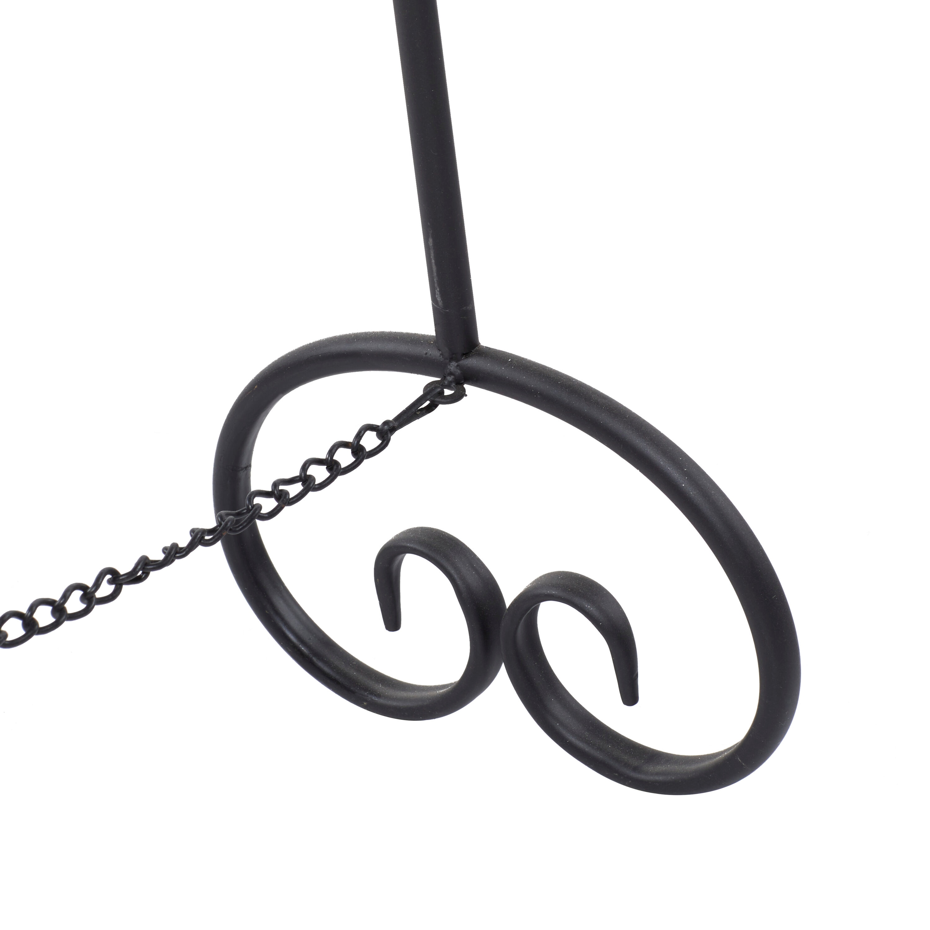Black Iron Adjustable Floor Easel with Scroll Accents