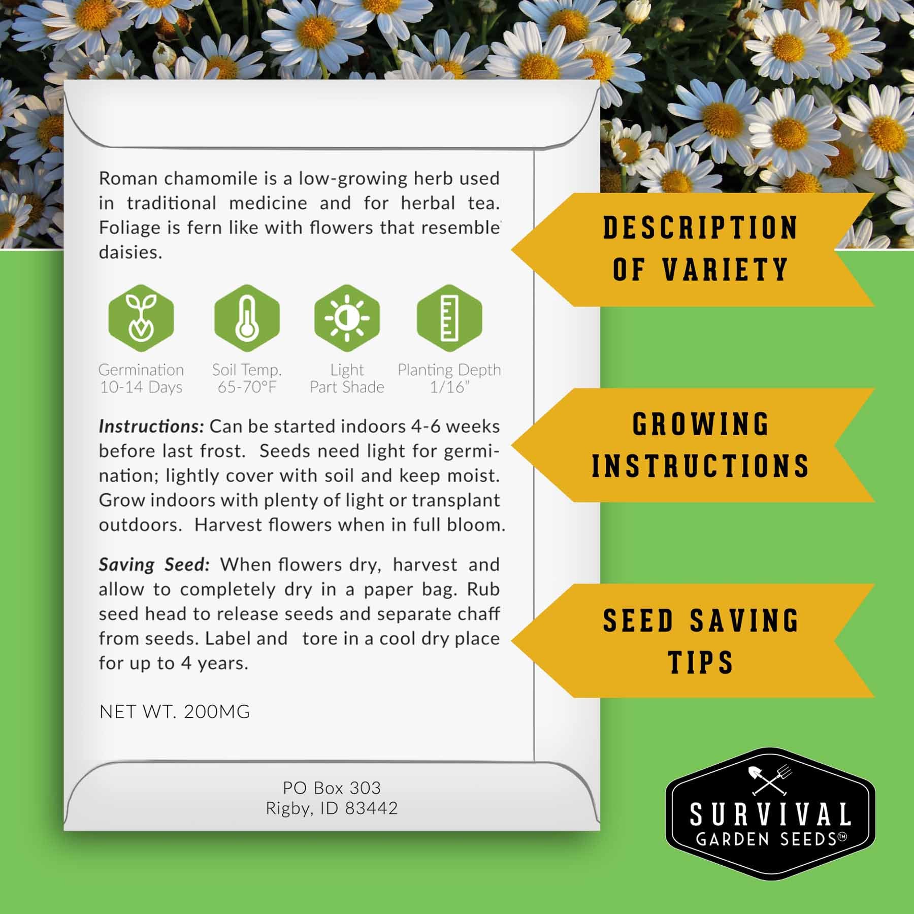 Survival Garden Seeds Medicinal Tea Herb 9 Packet Seed Collection for ...