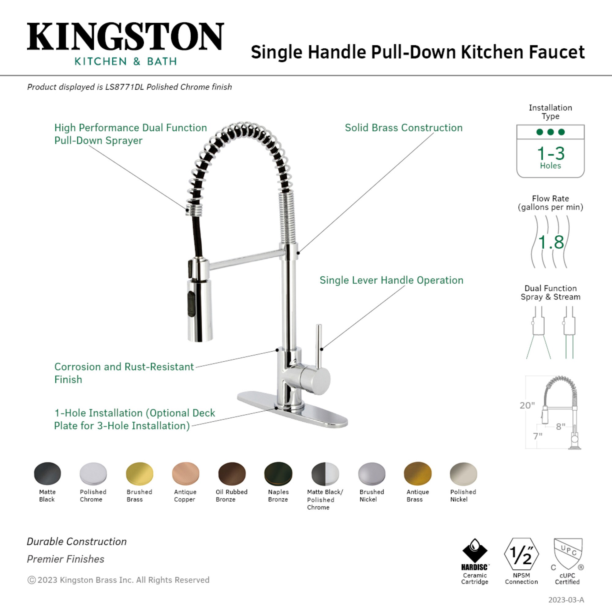Kingston Brass WLLS8776DL Kitchen-Faucets - View #3