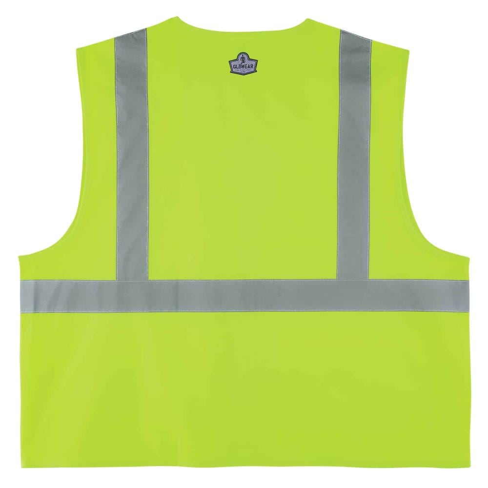 Ergodyne GloWear 8225Z Type R Class 2 Standard Solid Vest, Lime, Small/Medium