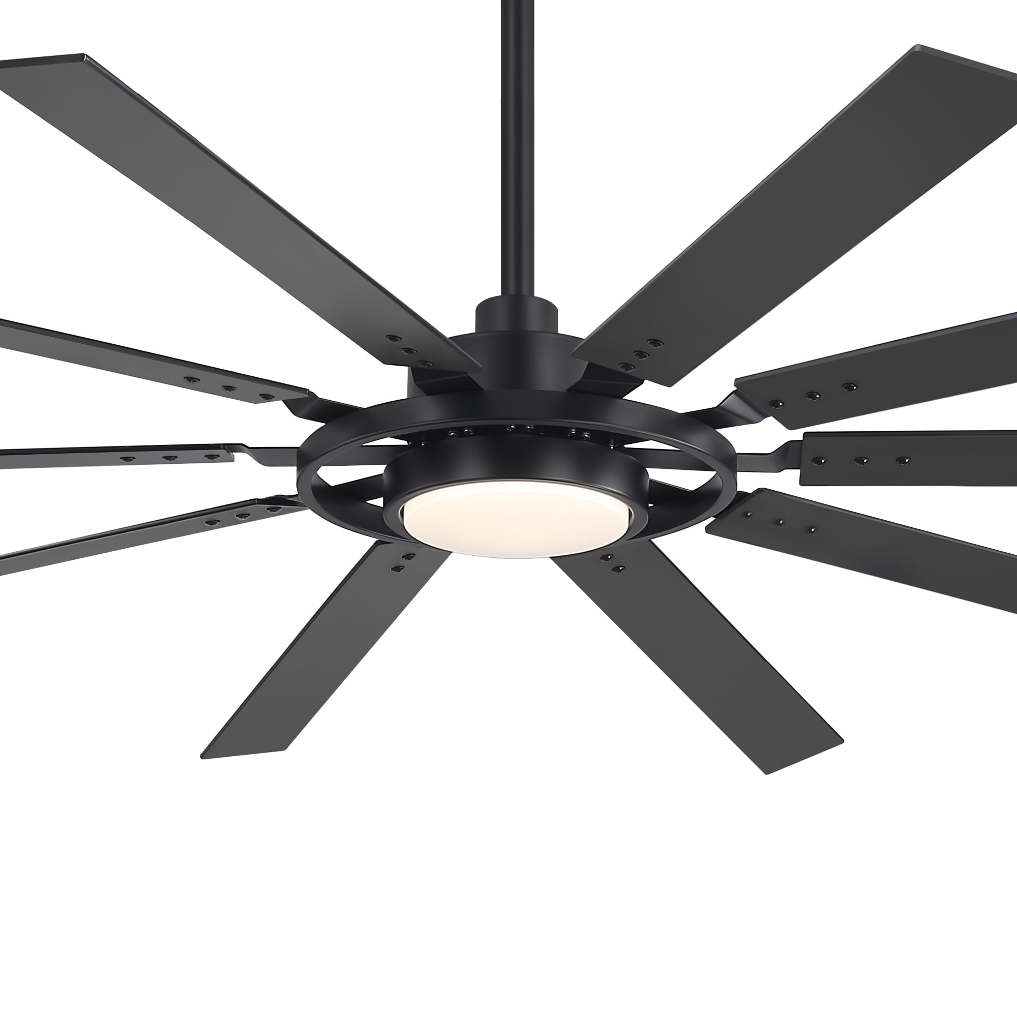 Flashwind 72 in Sleek Black Indoor Downrod Mount Ceiling Fan with LED Light Remote Control DC Motor 10 Plywood Blades 6 Speed Settings 1 4 8 Hour Timer for Living Room Bedroom Great Room #A35ZY35097BK