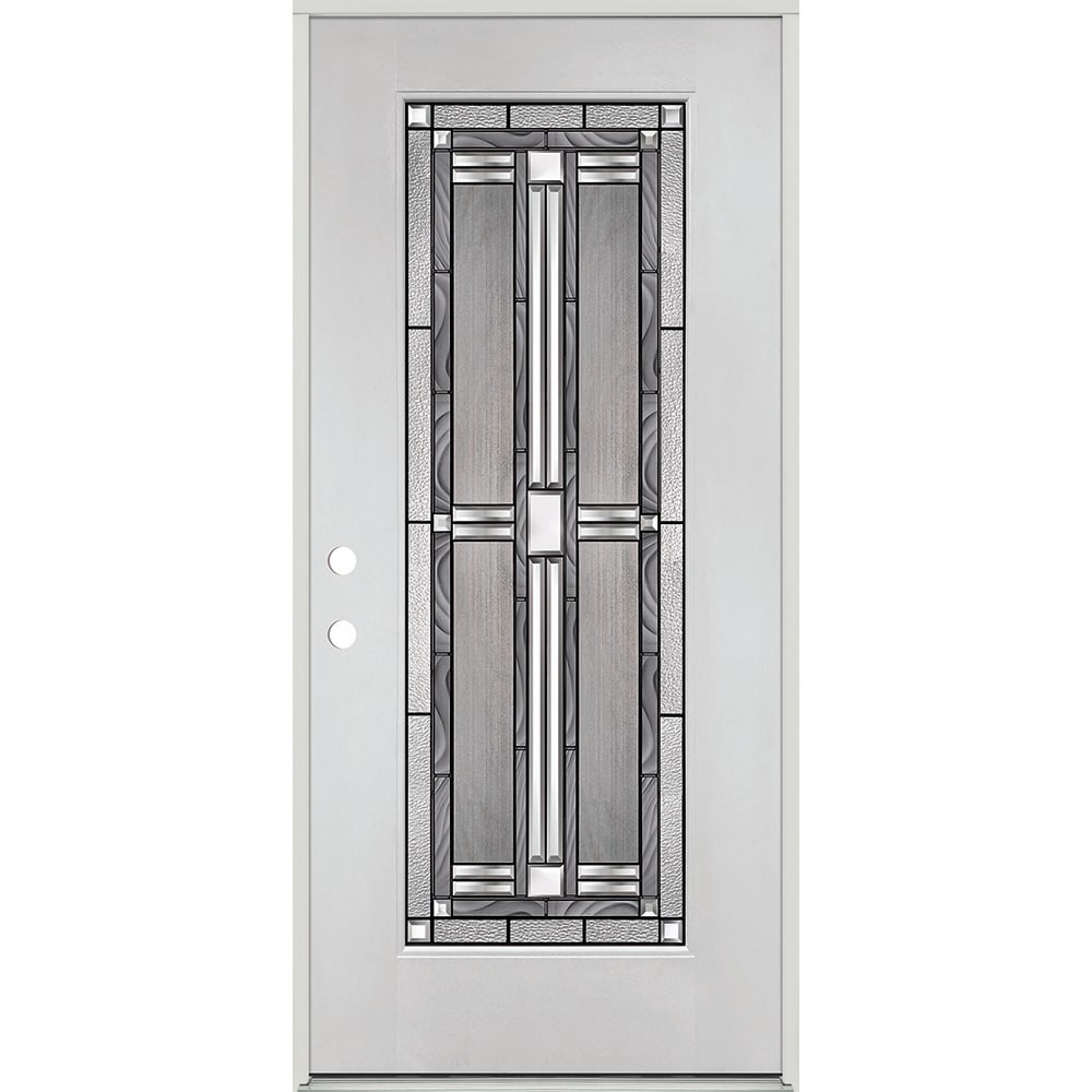 Greatview Doors 36-in x 80-in Fiberglass Full Lite Right-Hand Inswing Fiberglass Unfinished Prehung Single Front Door Insulating Core in White -  FG518SGL36R-6