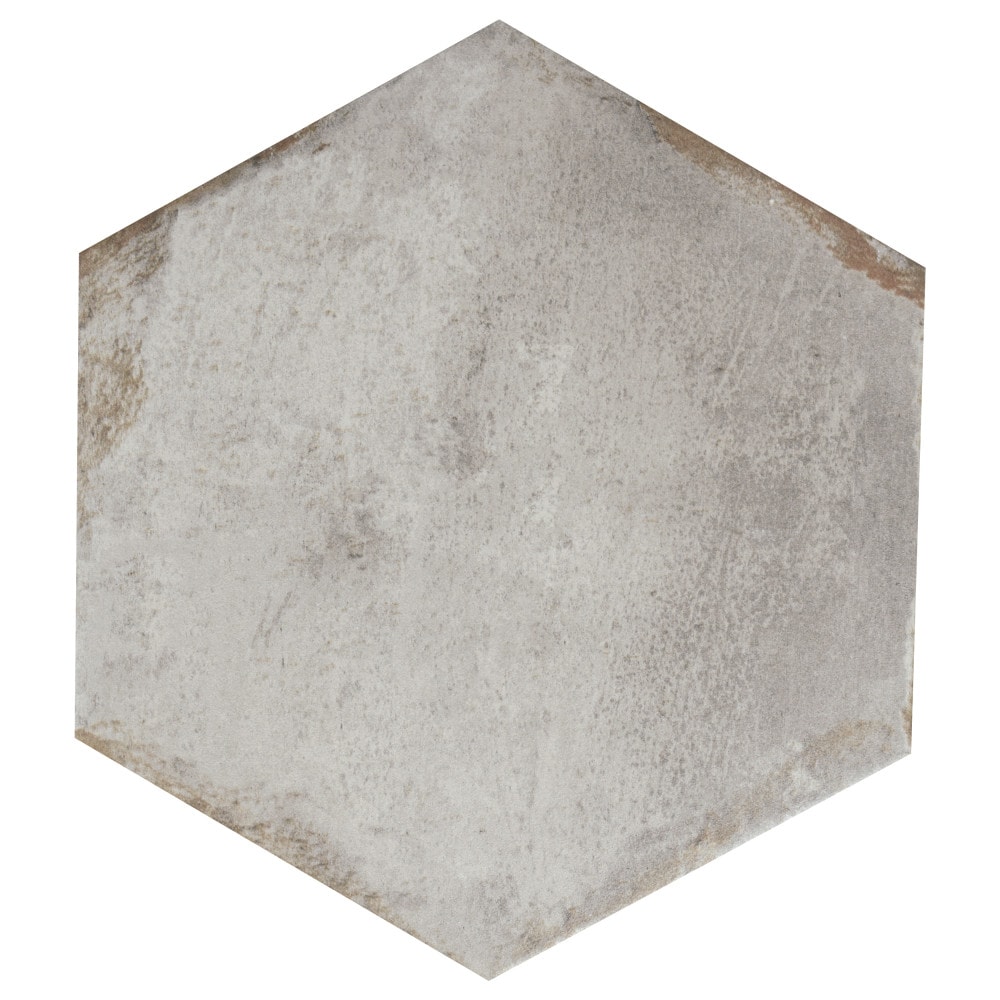 Affinity Tile FNUDAXGR D'Anticatto Hex Grigio 11-in x 13-in Satin Porcelain Cement Look Hexagon Floor and Wall Tile (11.25-sq. ft/ Carton)