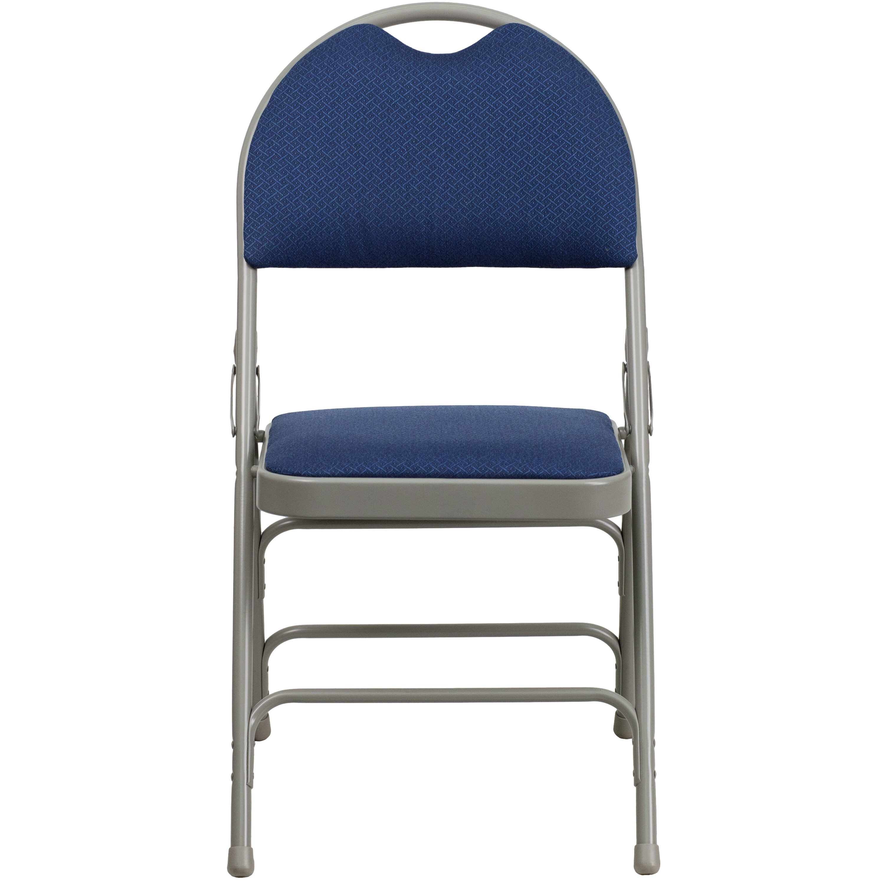 Executive Navy Fabric Armless Metal Folding Chair Set of 4