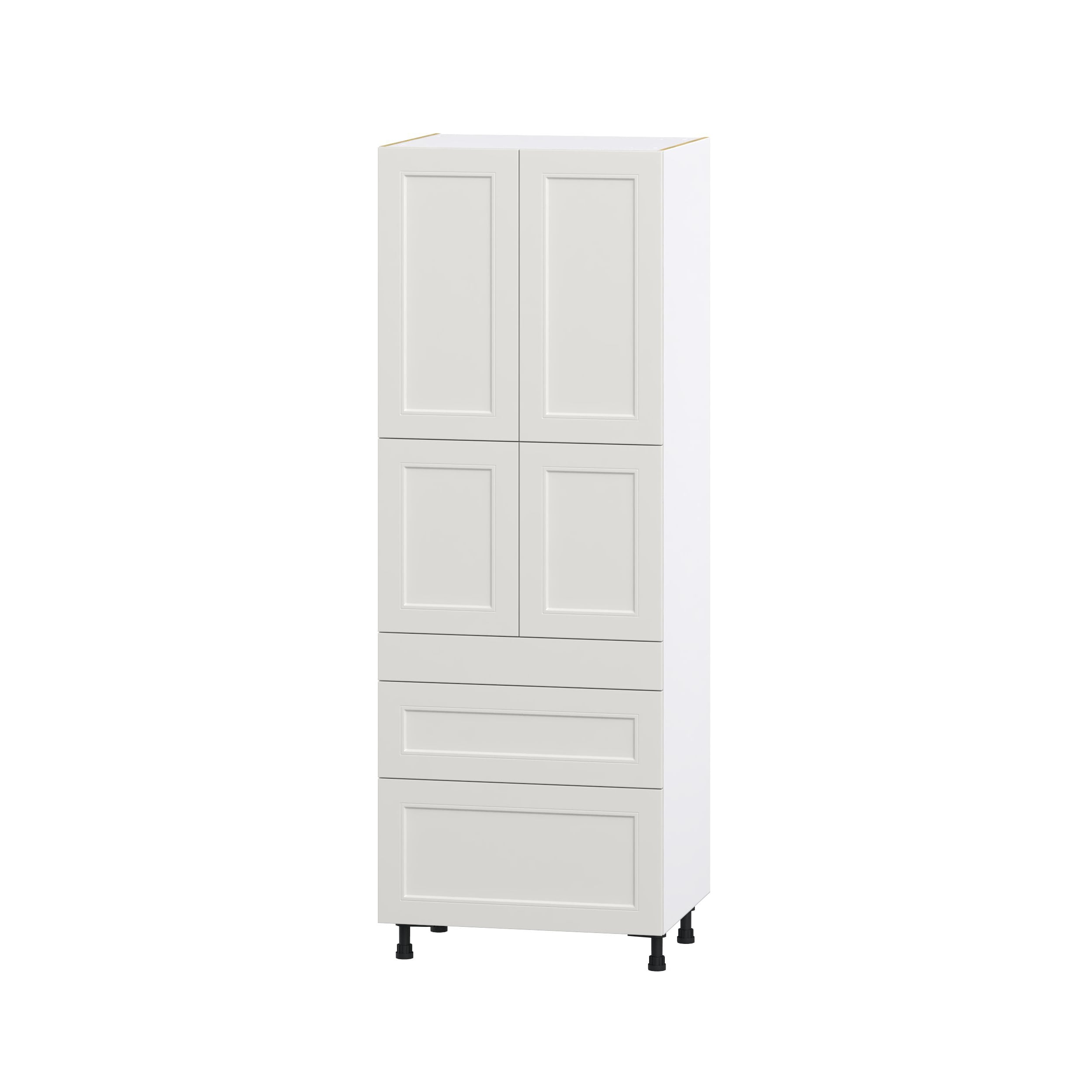 Hugo&Borg DST3D302484.5I2-BE Belcourt 30-in W x 84.5-in H x 24-in D Painted Light Gray 5 -Drawers Pantry Fully assembled Cabinet (Recessed Panel Shaker)