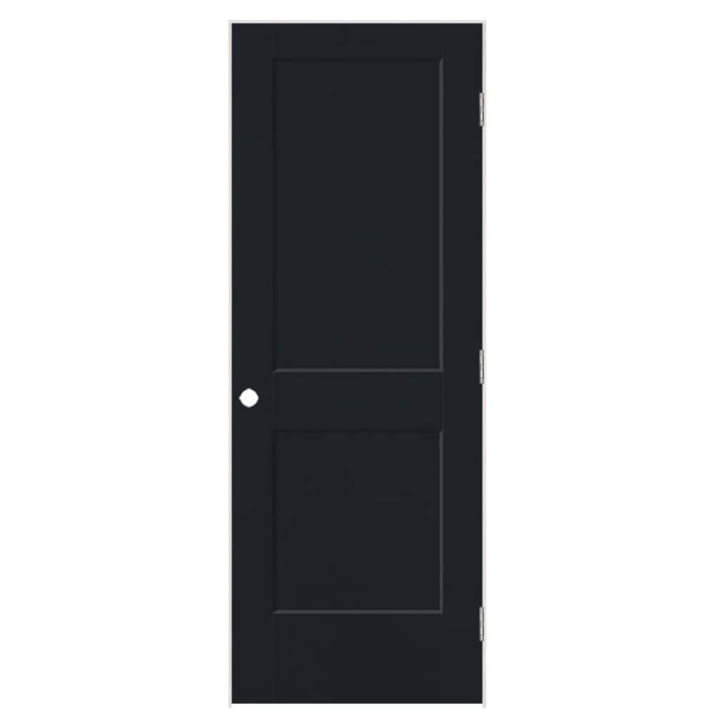 Masonite 32-in x 80-in Midnight Hollow Core 2-panel Square Left Hand Smooth Prefinished Molded Composite Flat Jamb Single Prehung Interior Door -  826310