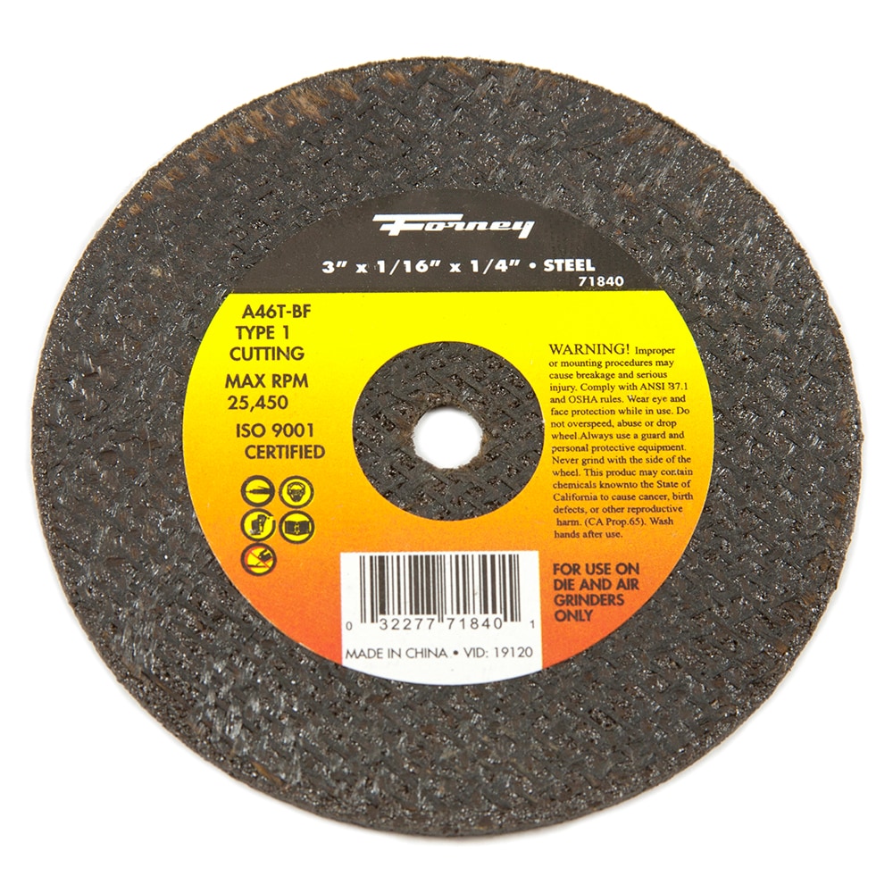 Forney 71840 Cut Off Wheel 3-Inches Aluminum oxide Cut-off wheel