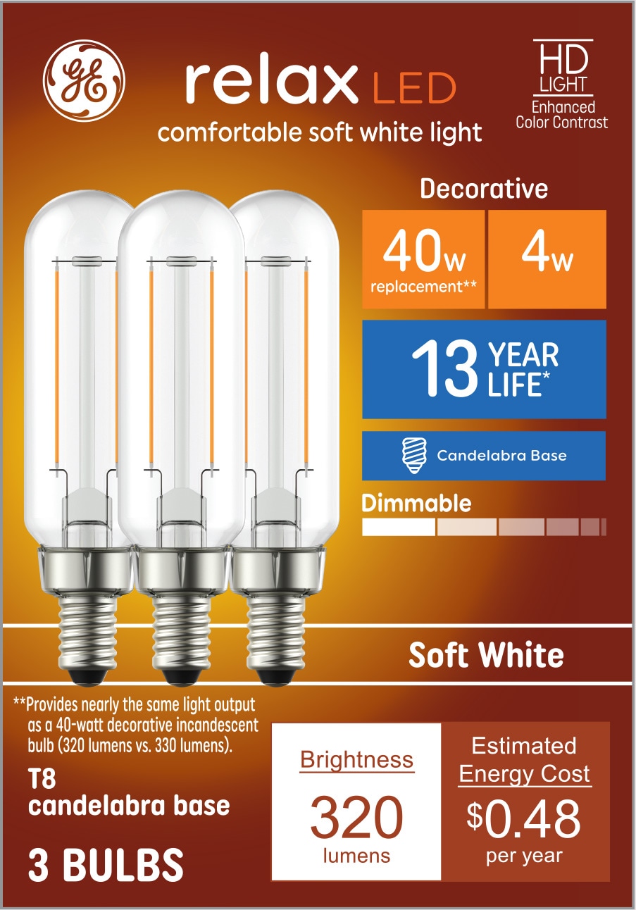 GE Specialty LED 40-Watt EQ T8 Soft White Intermediate Base (E-17) LED  Light Bulb in the Specialty Light Bulbs department at